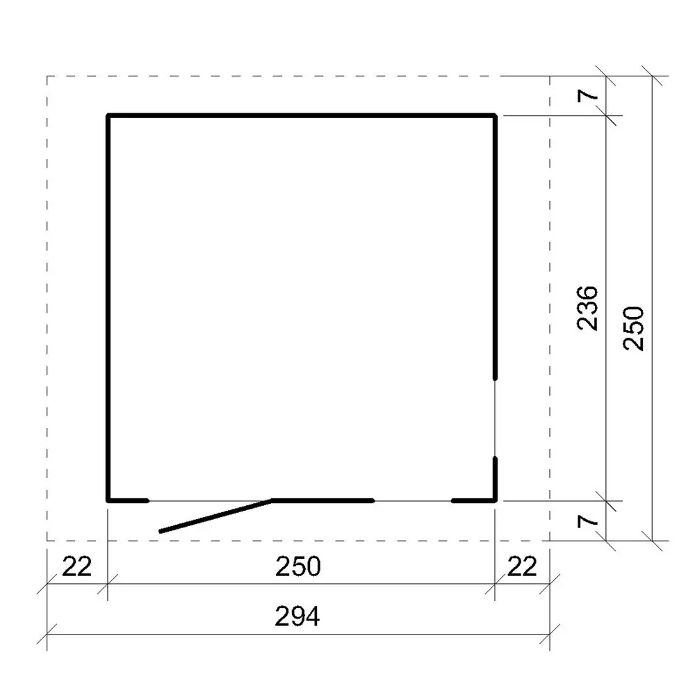 Gartenhaus Polly 3 mit LP® SmartSide® M913 – 236 x 250 cm – 6 m2