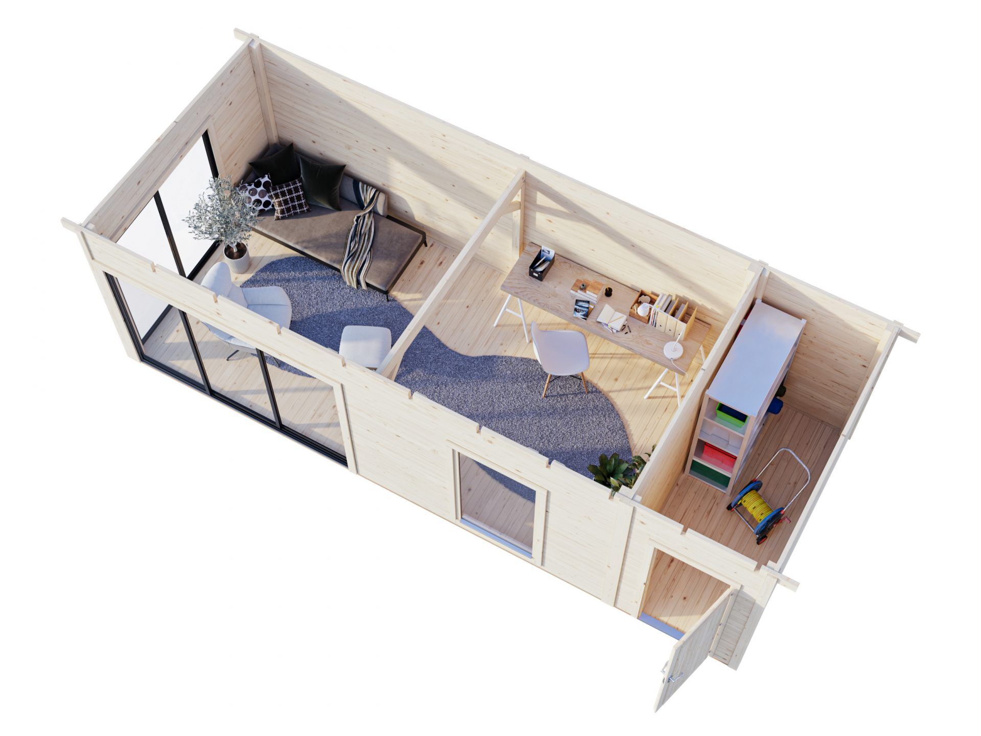 Palmako Pultdach Gartenhaus Andrea 21,1 m² Slide Plus