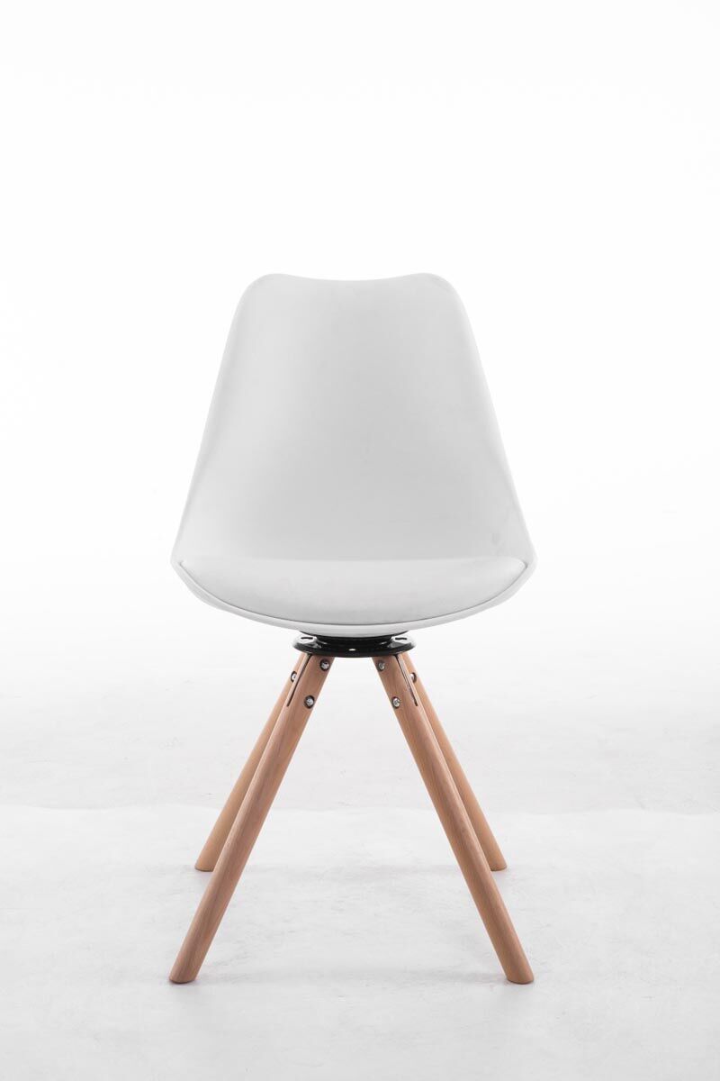 Besucherstuhl Troyes Drehbar Natura Rund, weiß