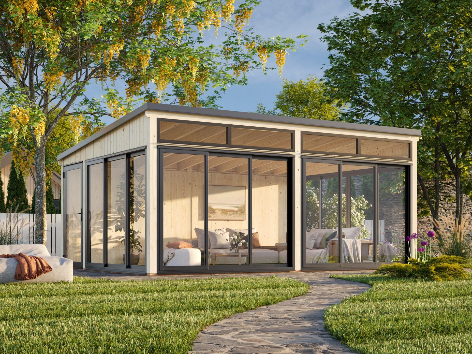 Palmako Modernes Gartenhaus Gartenzimmer Saga 23,3 m² Slide