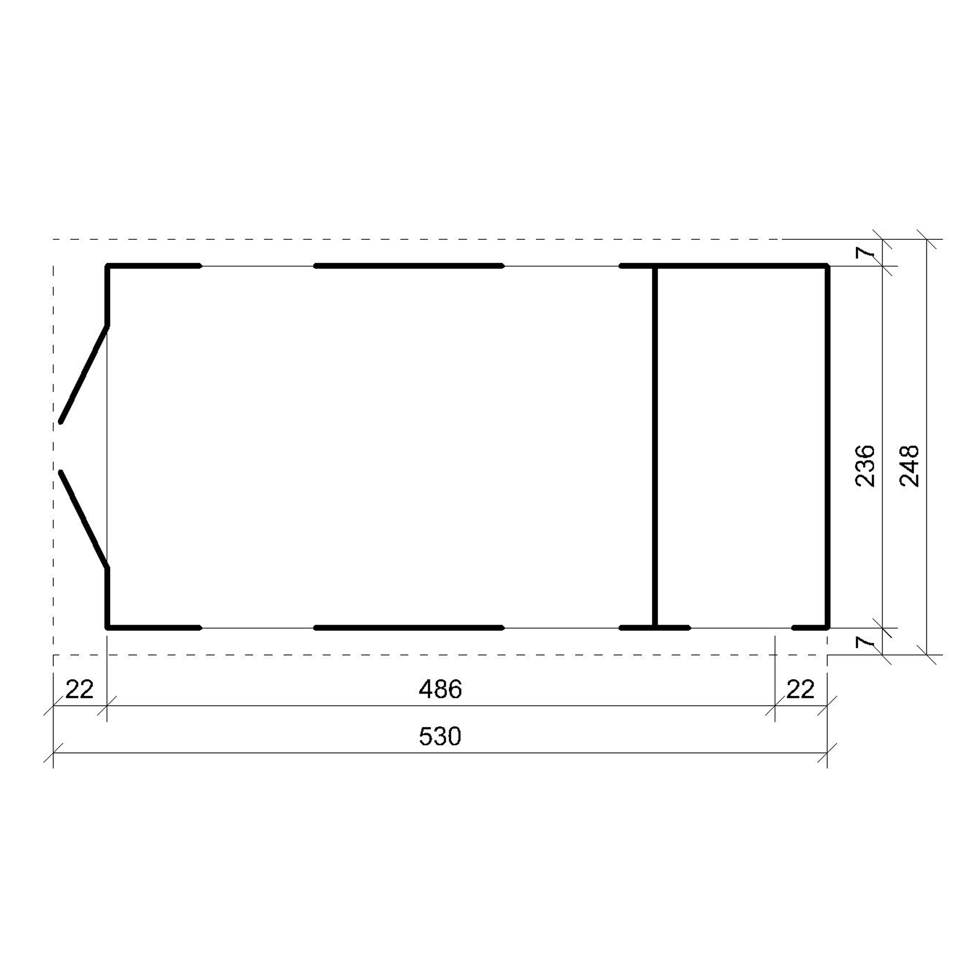 Gartenhaus Polly mit LP® SmartSide® M915C – 236 x 486 cm – 11 m2