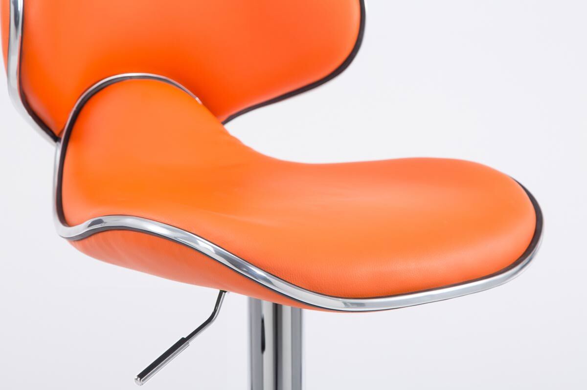 2er Set Barhocker Las Vegas V2 Kunstleder chrom, orange