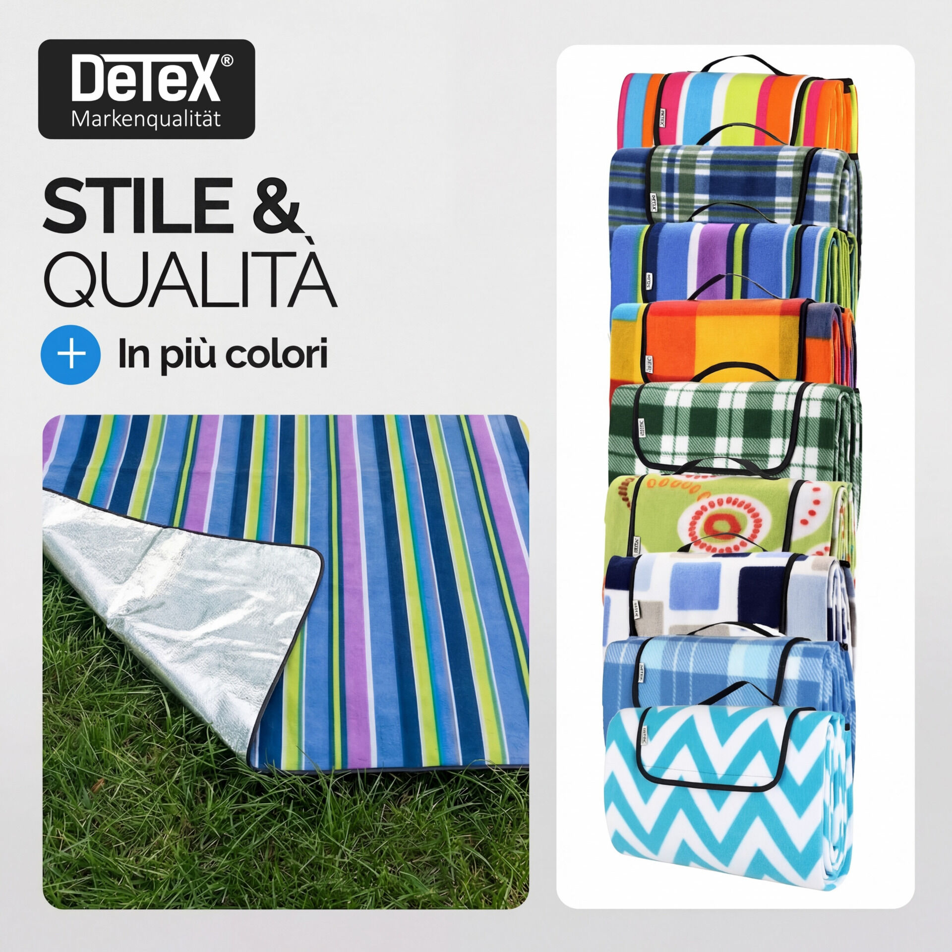 Picknickdecke Streifen 2x2m