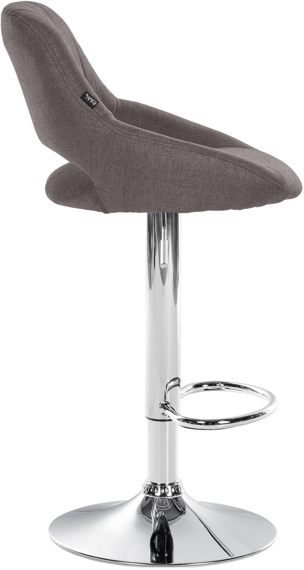 Barhocker Milet Stoff chrom, dunkelgrau