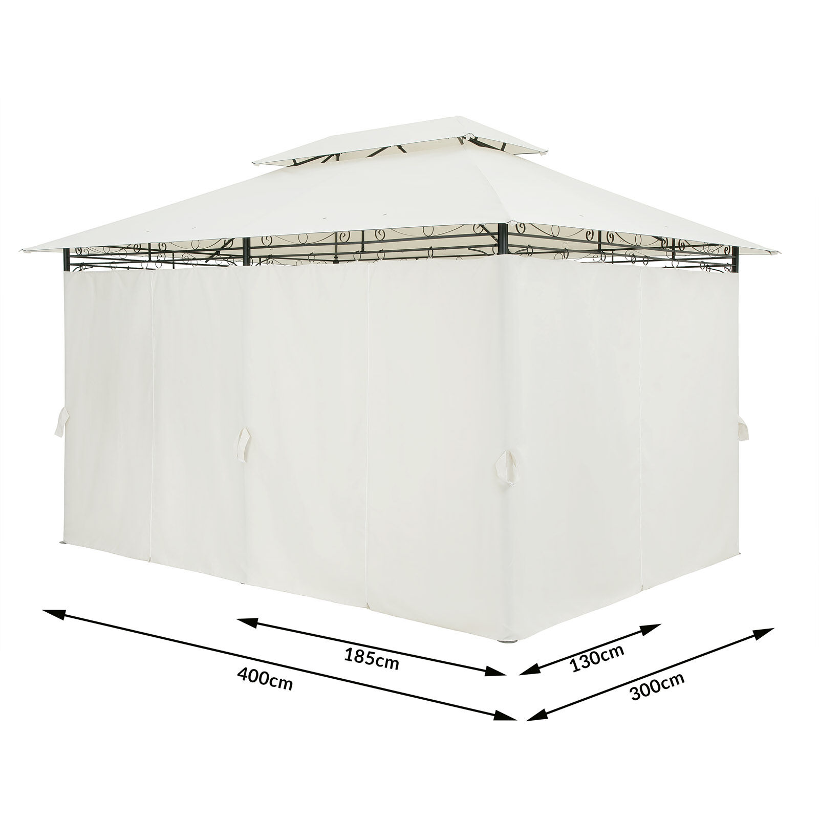 Pavillon Topas Creme 3x4m UV-Schutz 50+