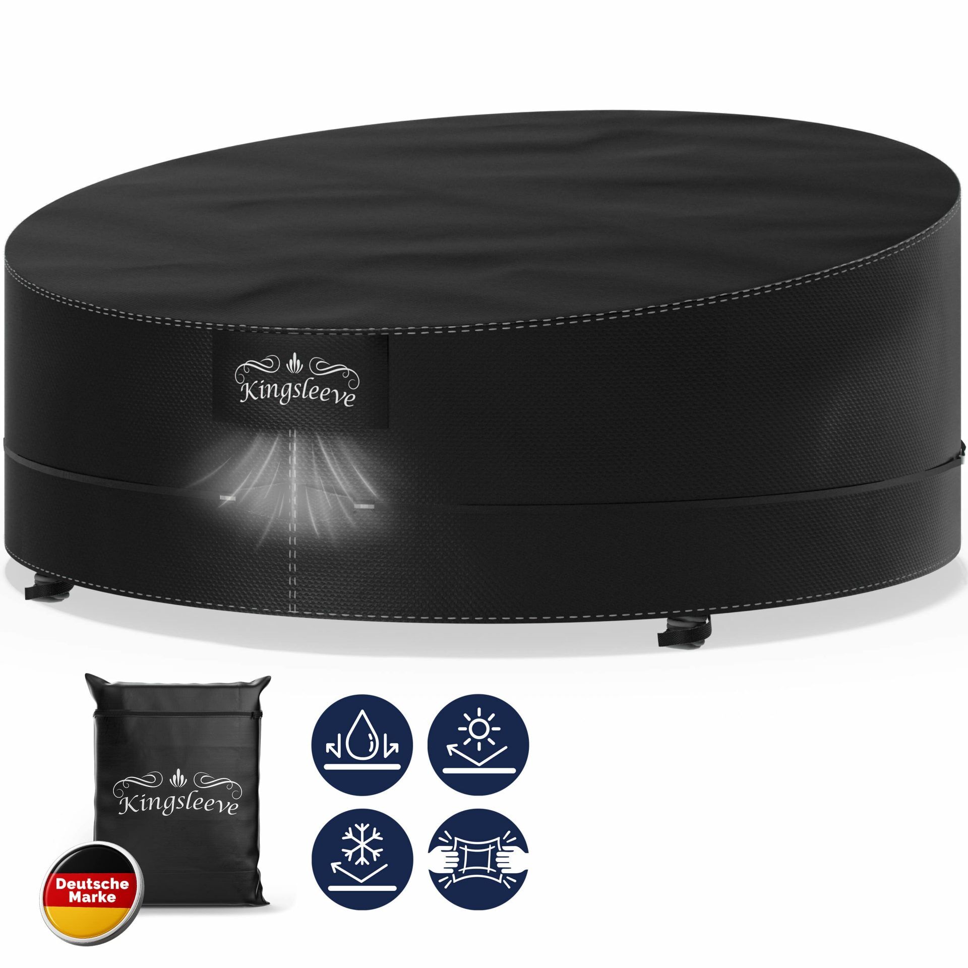 Abdeckplane Sonneninsel Anthrazit 229x188x90/50cm 9100mm Wassersäule