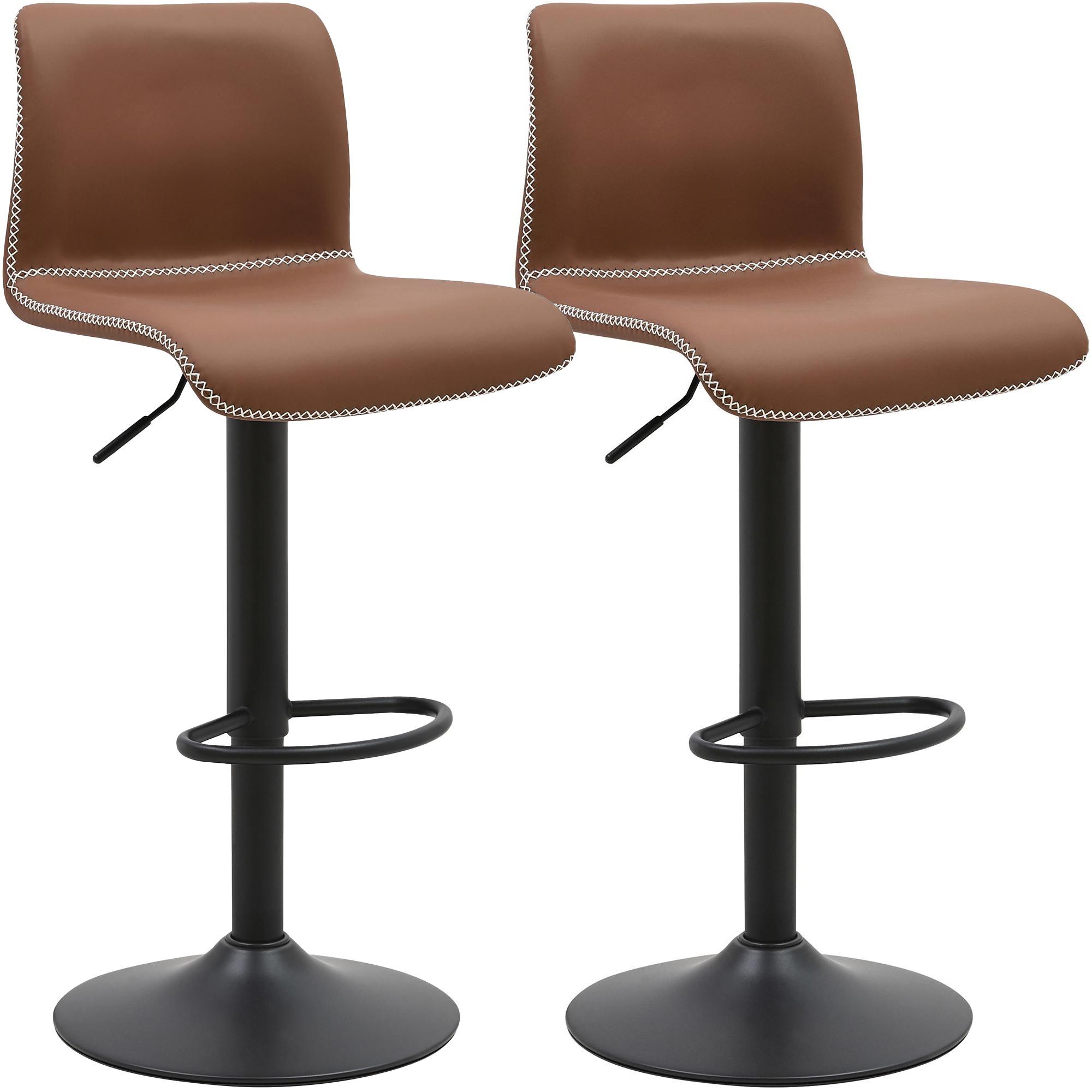 2er Set Barhocker Henchy Kunstleder, braun