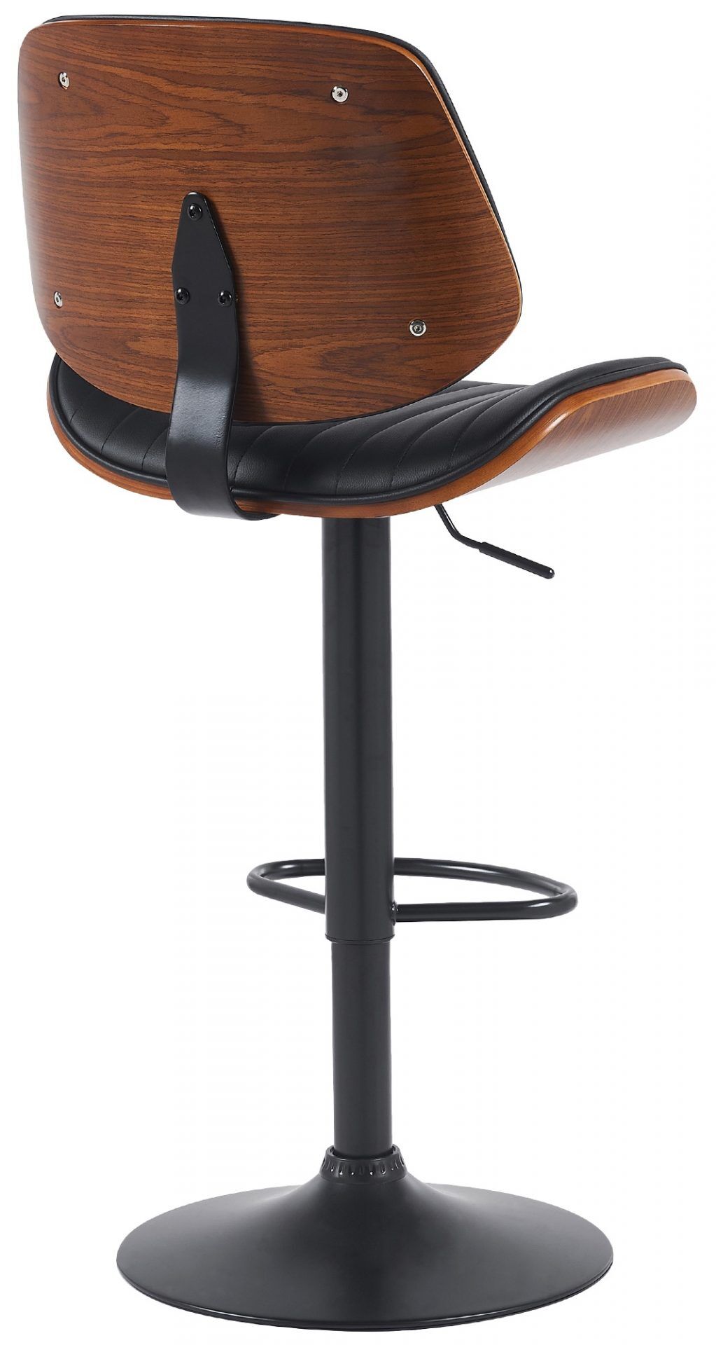 Barhocker Clawson Kunstleder schwarz, walnuss/schwarz