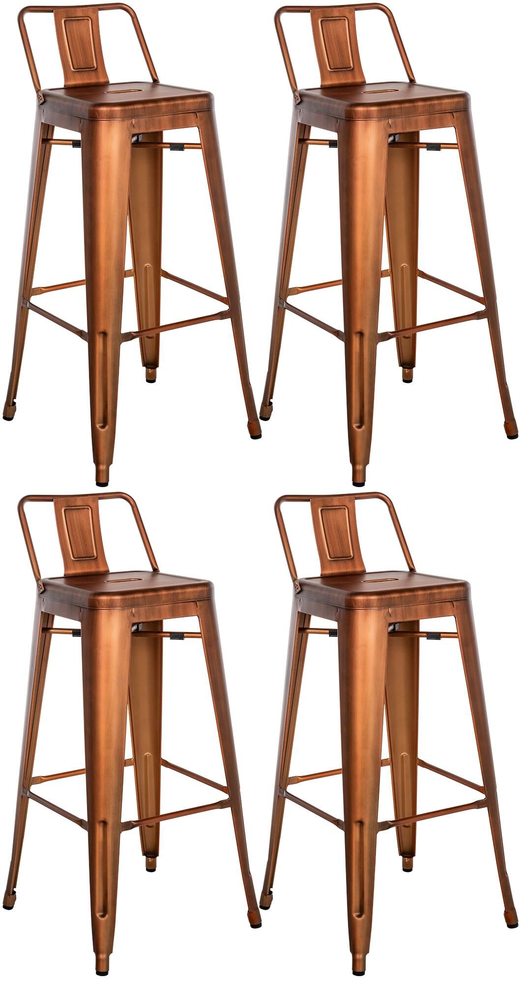 4er Set Barhocker Mason, kupfer