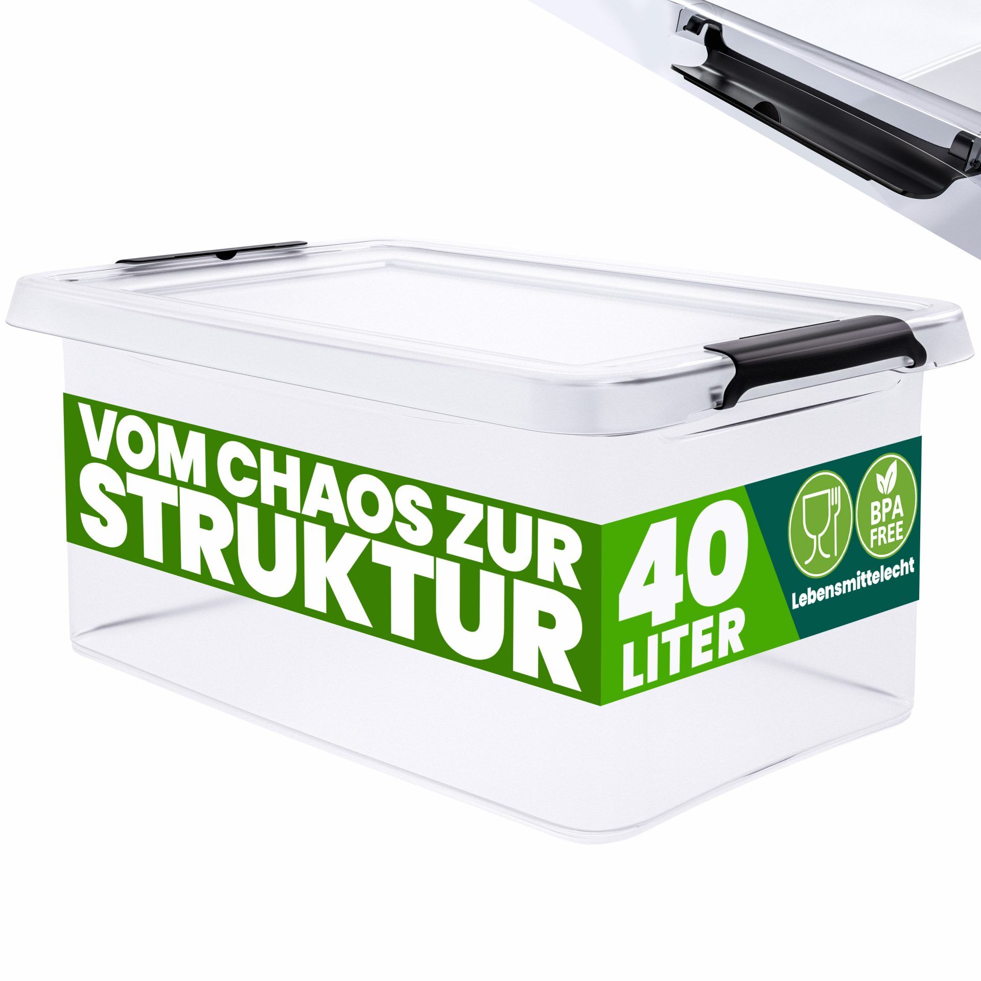 Aufbewahrungsbox Transparent 58x39x26cm 40L stapelbar