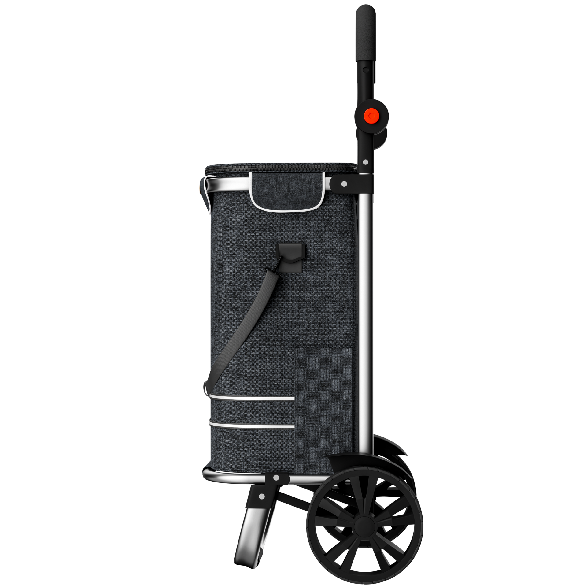 Einkaufstrolley Schwarz Alu 56L 31x24x54cm