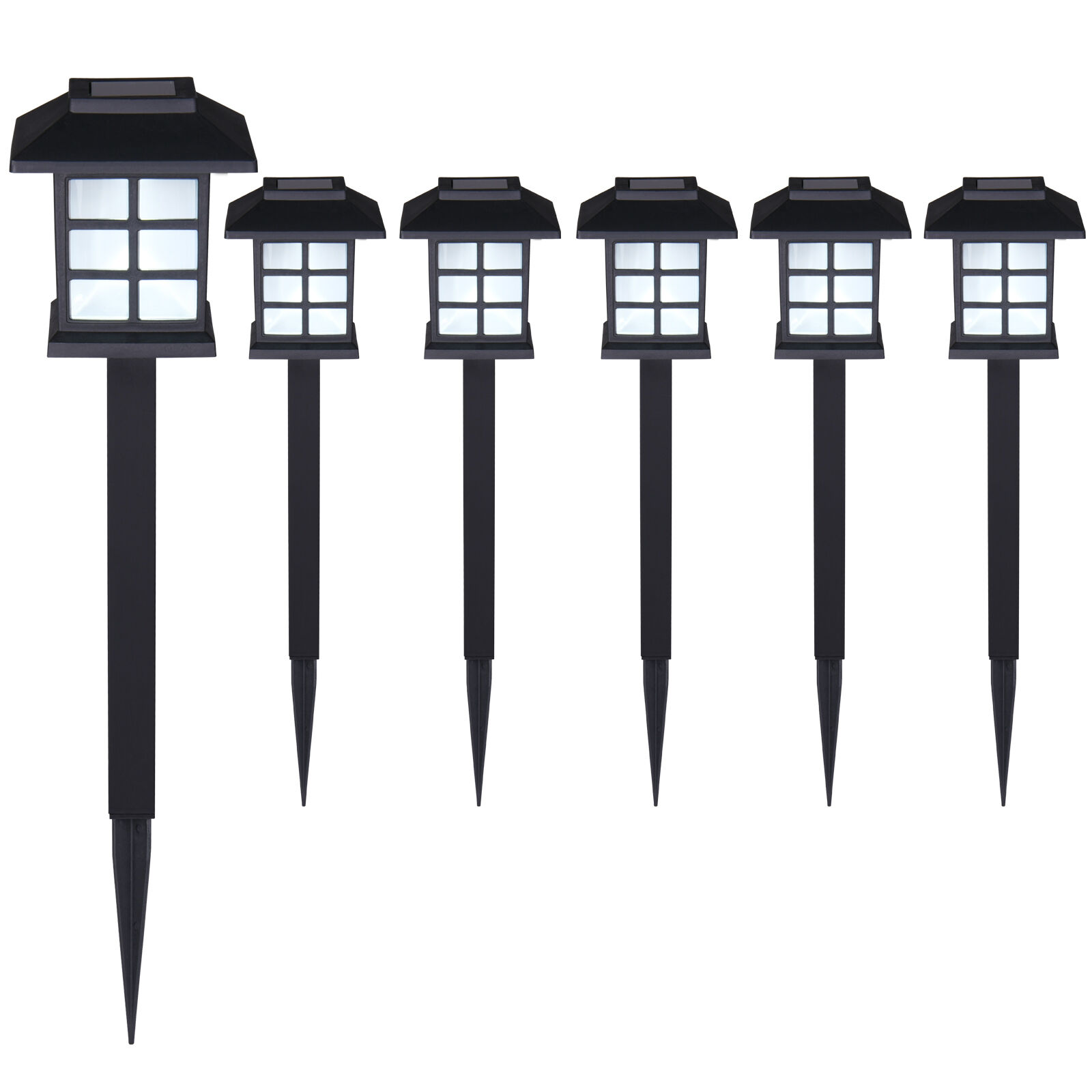 LED Solarleuchten 6er-Set Schwarz