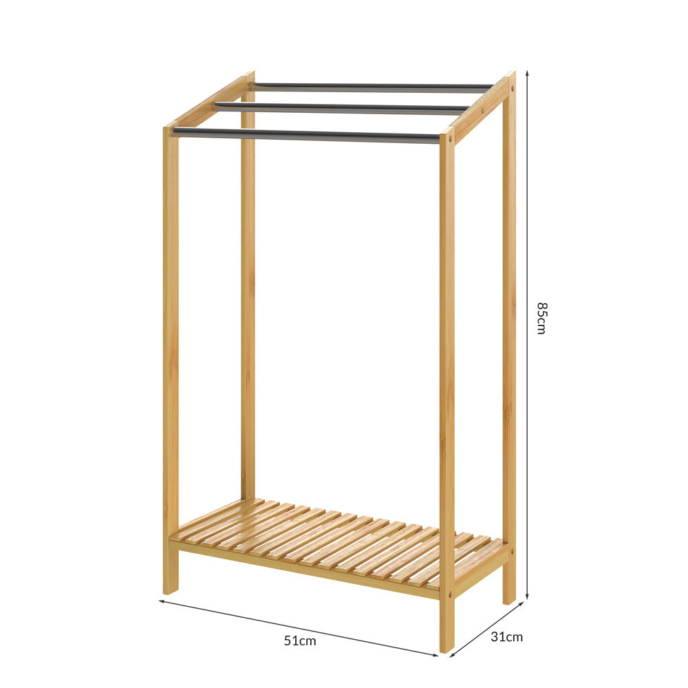 Handtuchhalter Bambus mit Edelstahlstangen