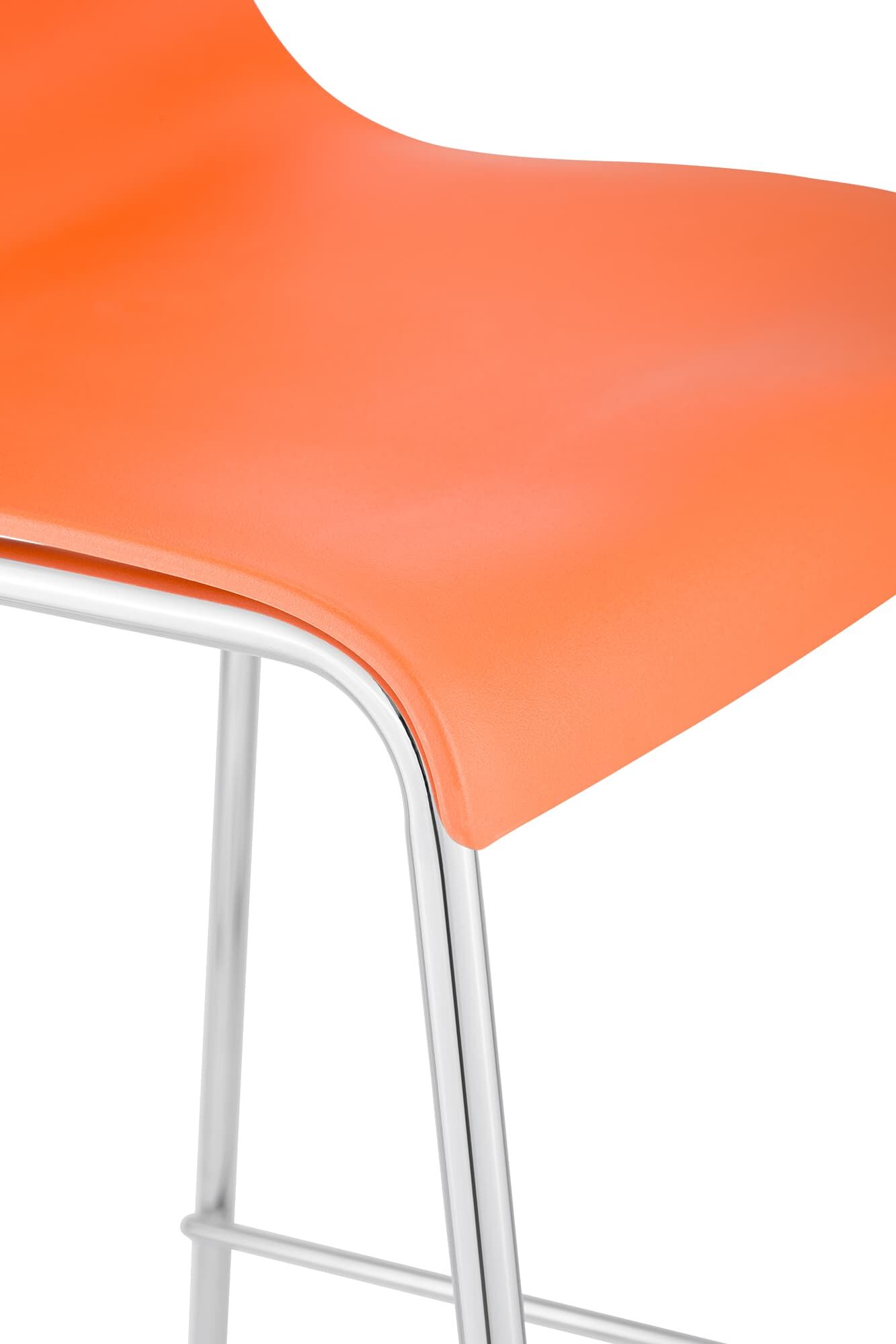 Barhocker Hoover Chrom 4-Fuß Gestell, orange
