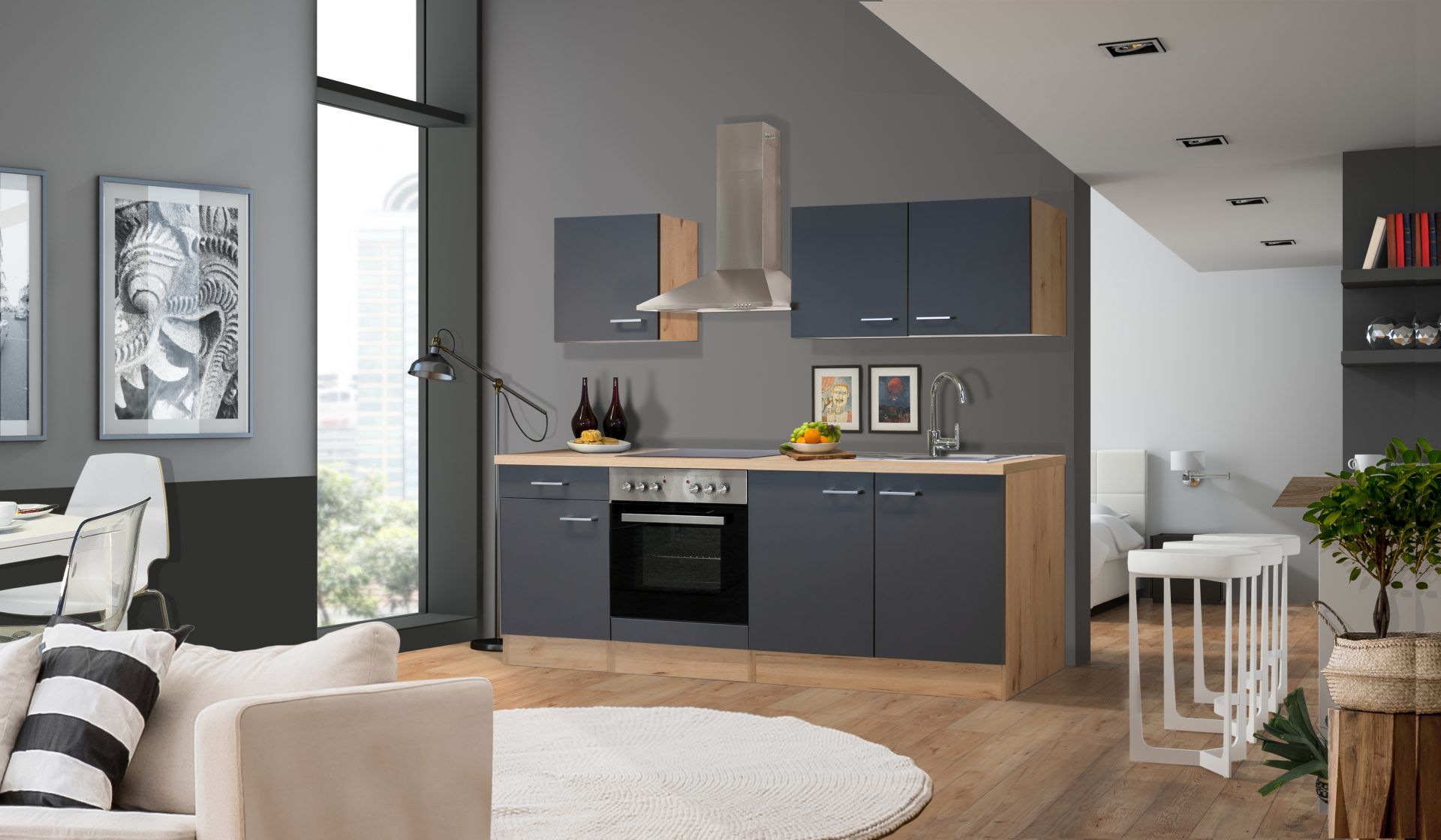 Küchenzeile MORENA 210 cm mit E-Geräten