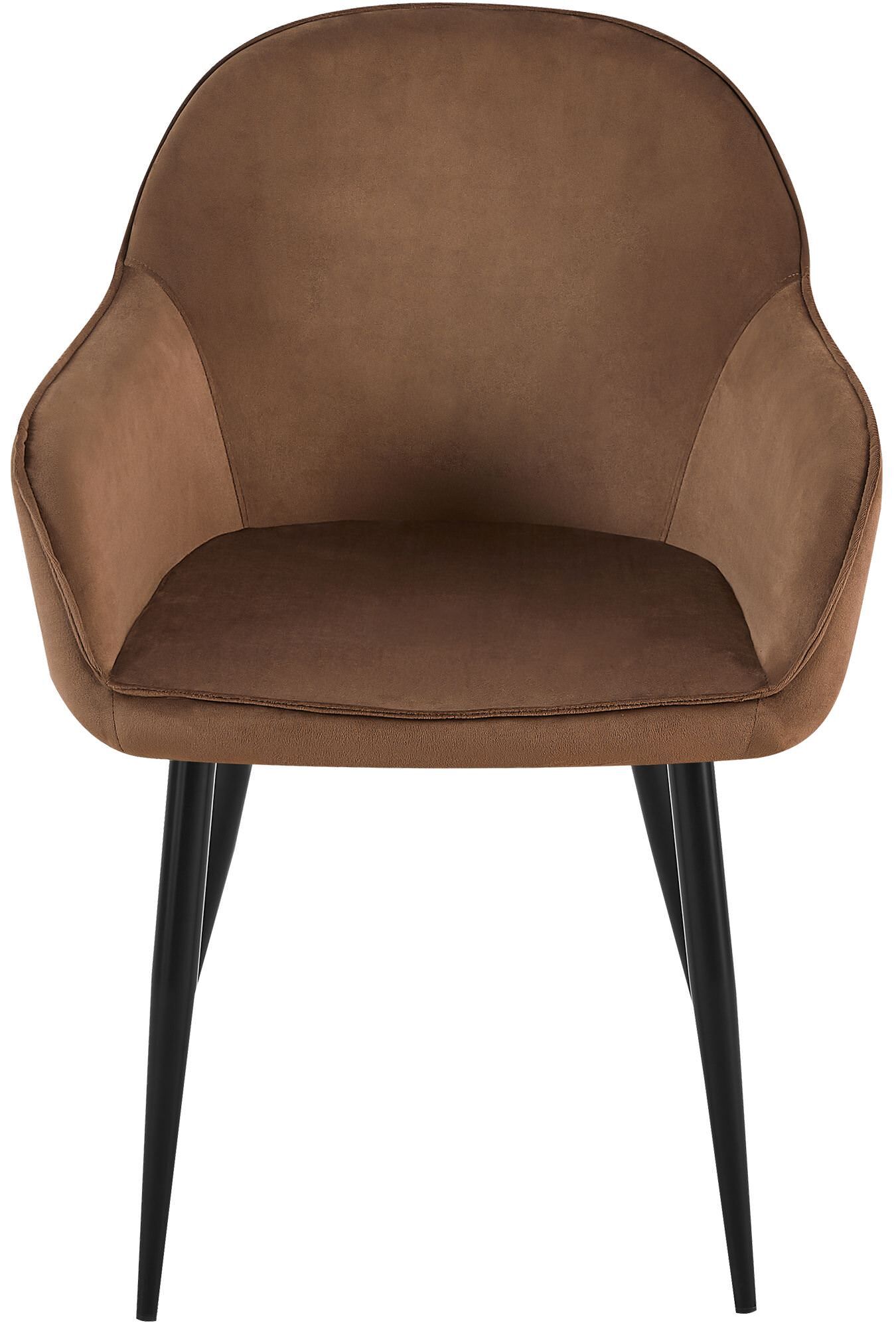 2er Set Esszimmerstuhl Boise Samt, braun