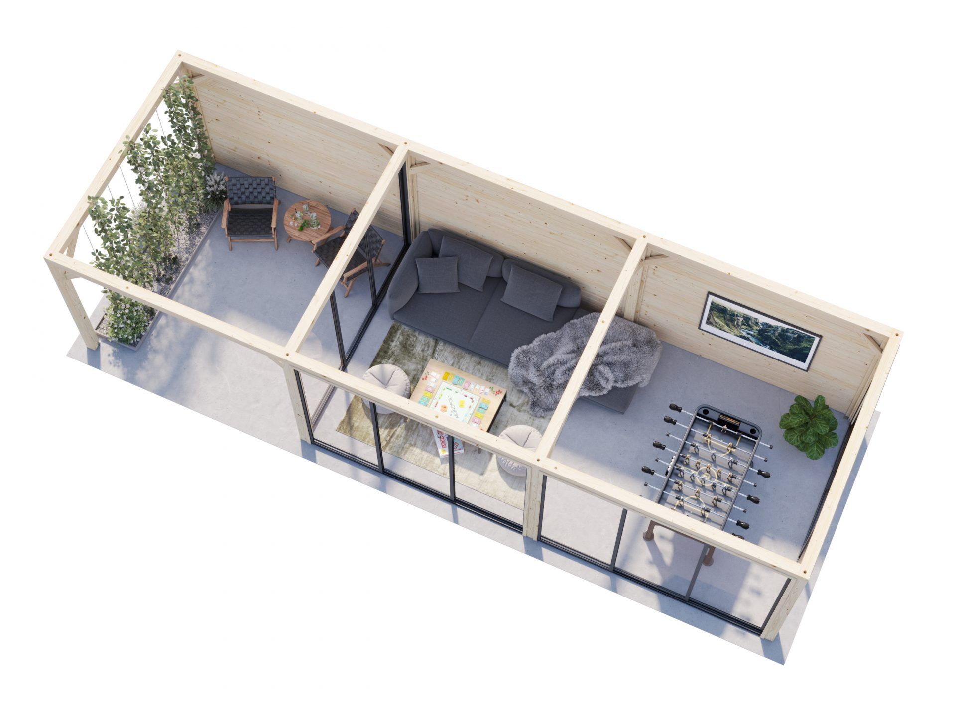 Palmako Modernes Gartenhaus Lenna 24,9 m² Set 718 Slide Plus