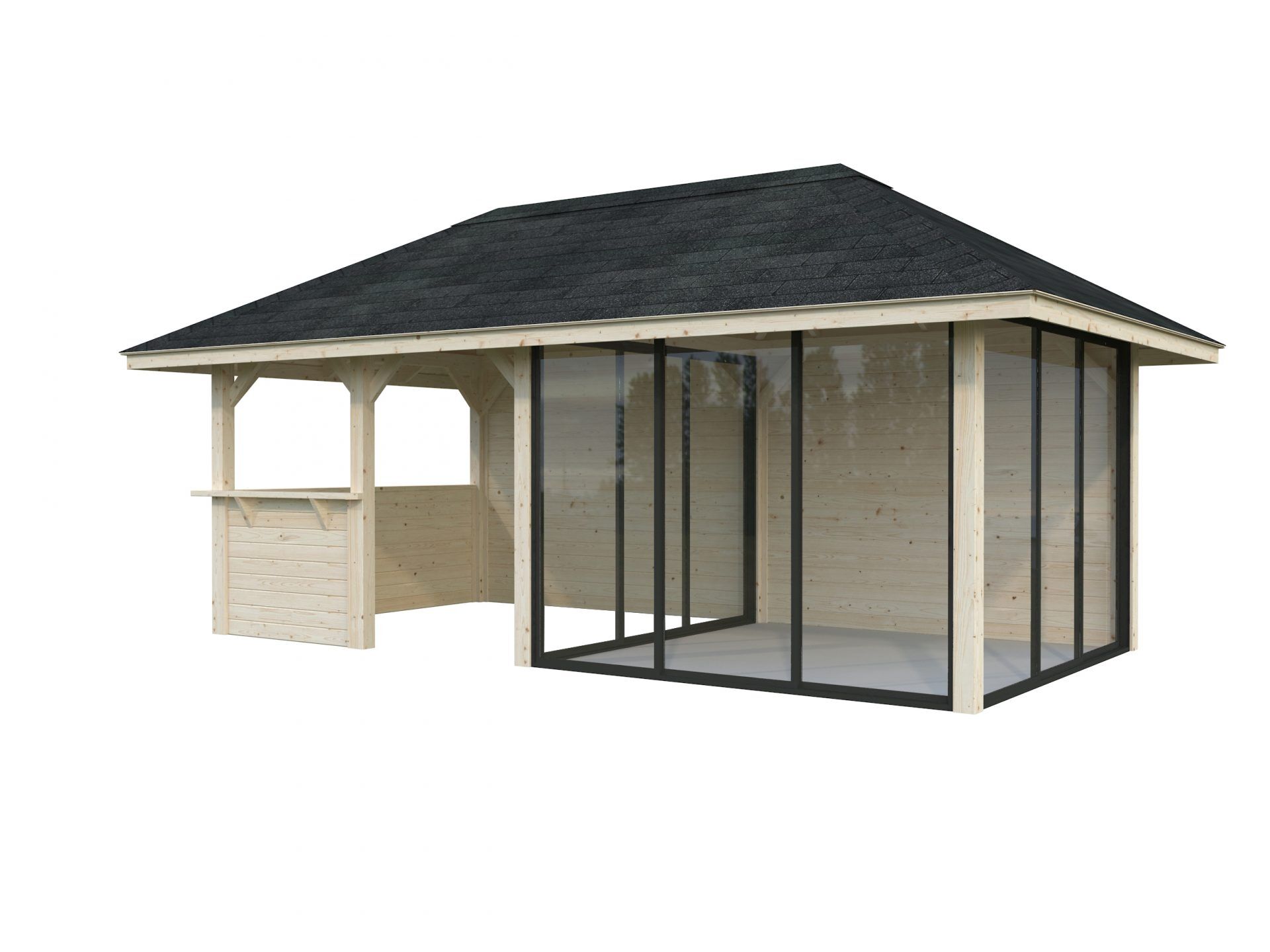 Palmako Pavillon Bianca 16,6 m² Set 508 Slide Plus