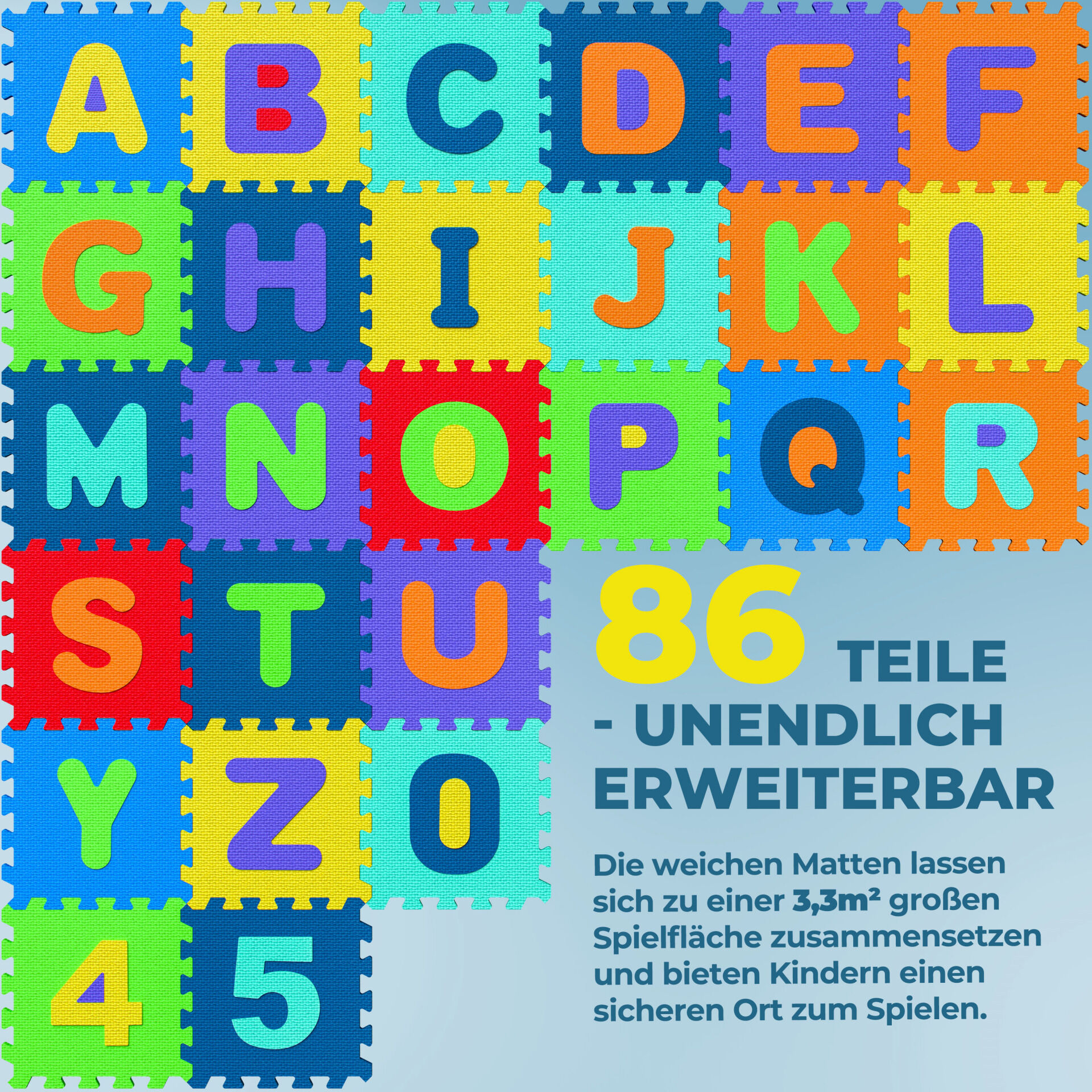 Puzzlematte 86-tlg Bunt