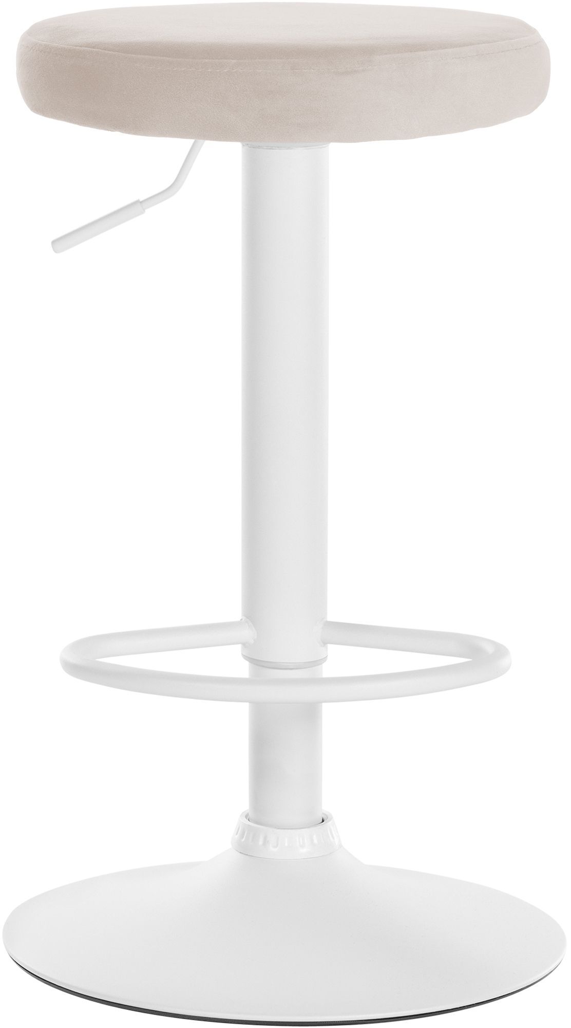 2er Set Barhocker Ponte Samt weiß, creme