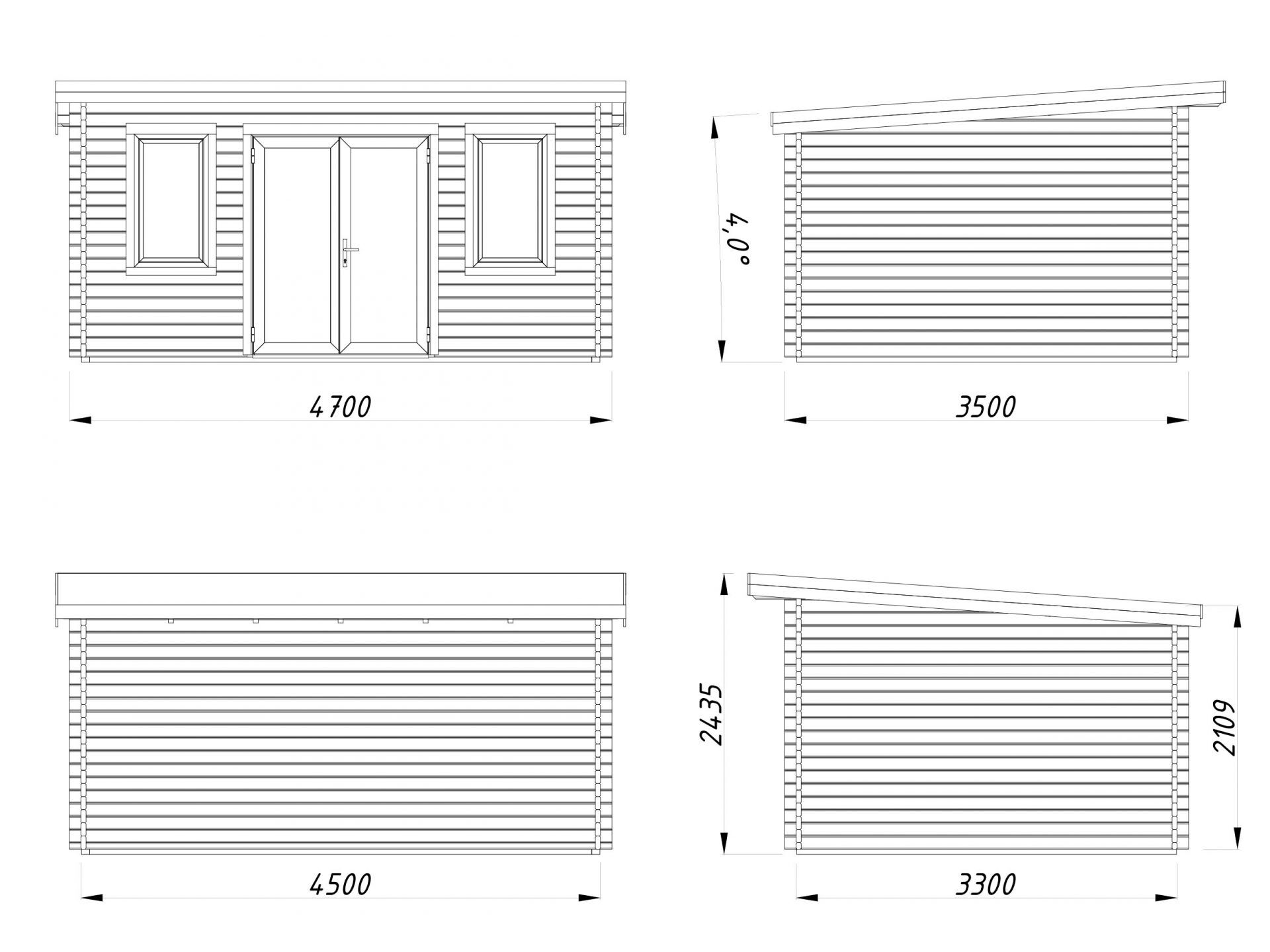 Palmako Pultdach Gartenhaus Lisandra 14,2 m²
