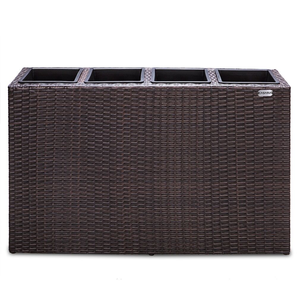 Polyrattan Blumentopf Braun 95x27x60cm