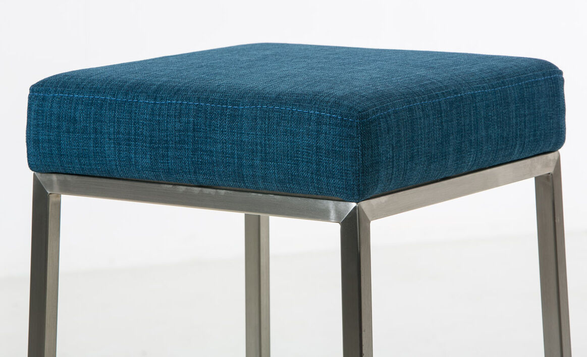2er Set Barhocker Montreal 85 Stoff edelstahl, blau