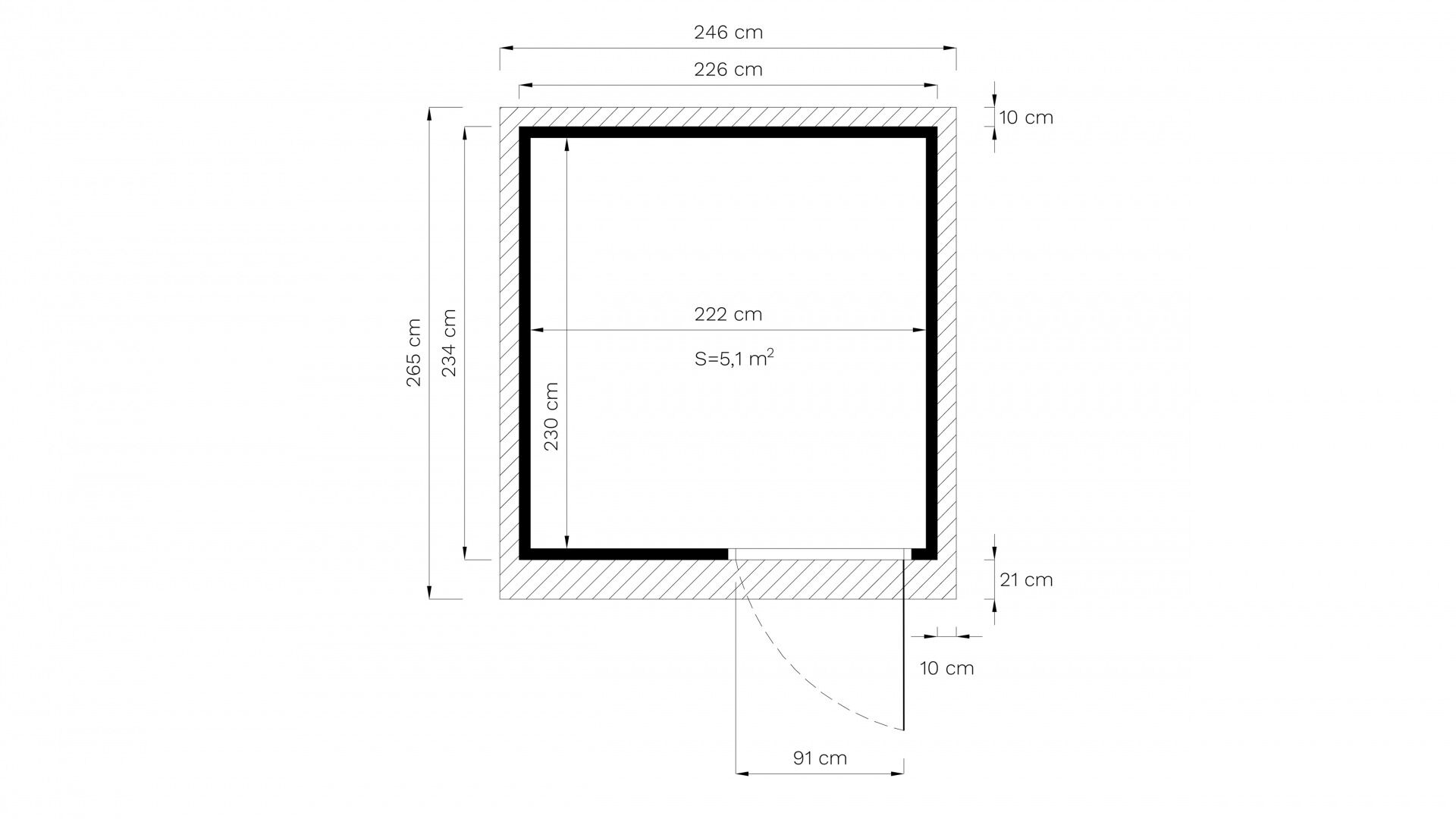 Gartenhaus Holz Pentus 2 naturbelassen 226 x 234 cm
