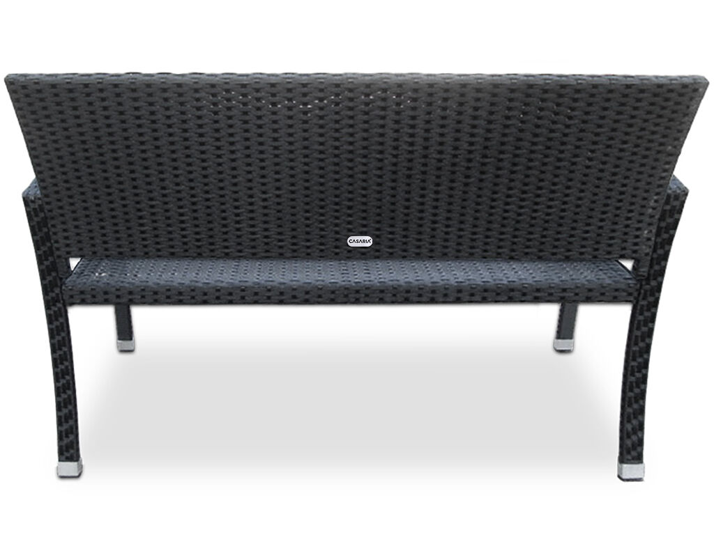 Polyrattan Gartenbank Schwarz 122x58x87cm