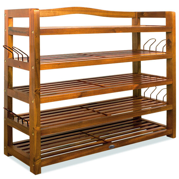 Schuhregal Akazienholz 95x26x82cm
