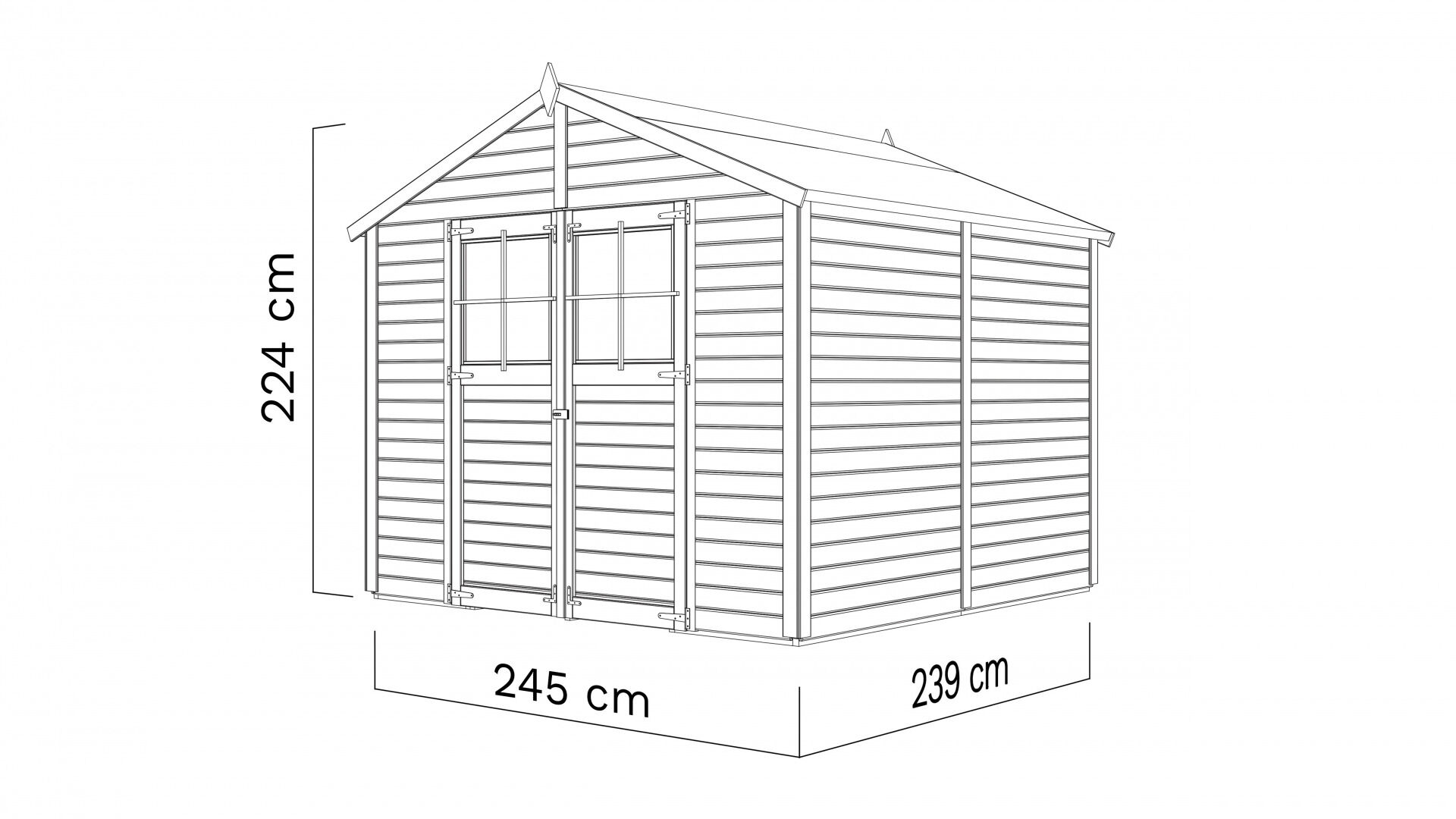 Gartenhaus Osterbek 4 naturbelassen 244 x 239 cm