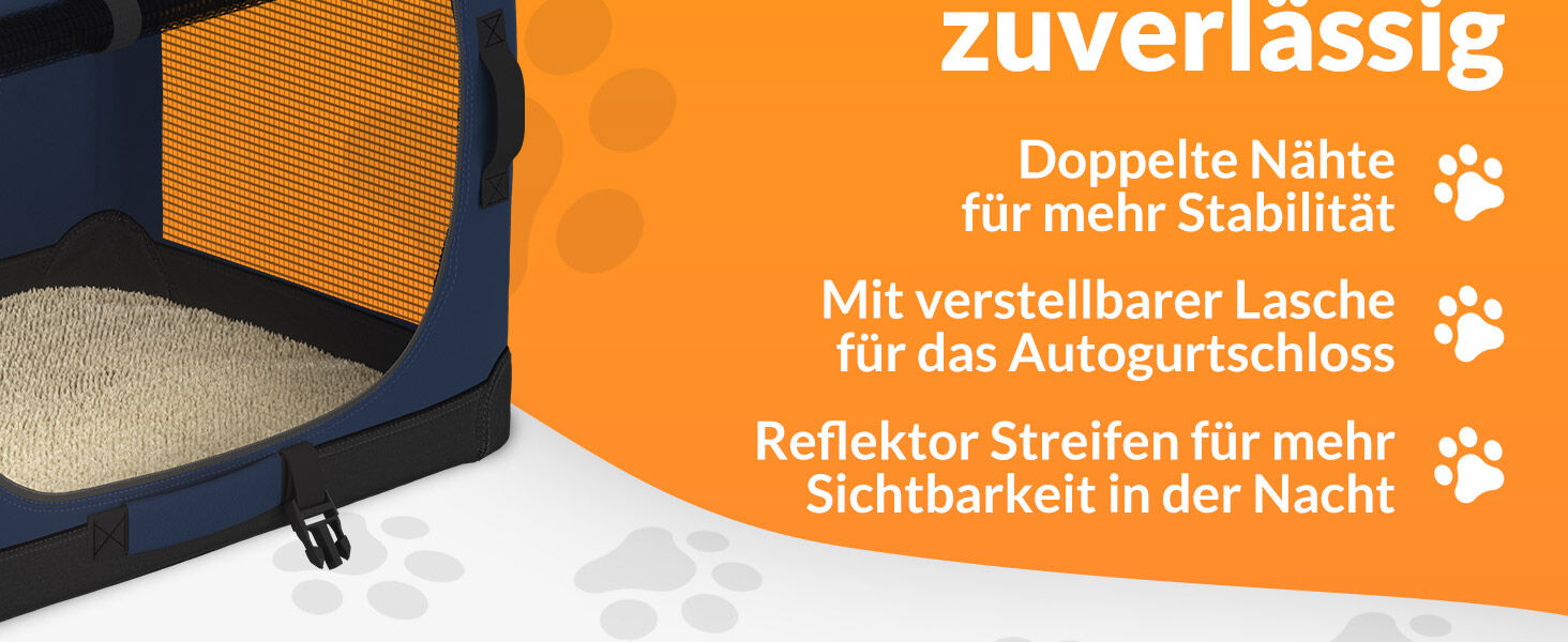 Hundebox faltbar M 60x42x44cm Blau