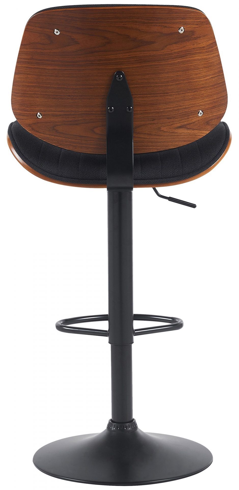 Barhocker Clawson Stoff schwarz, walnuss/schwarz