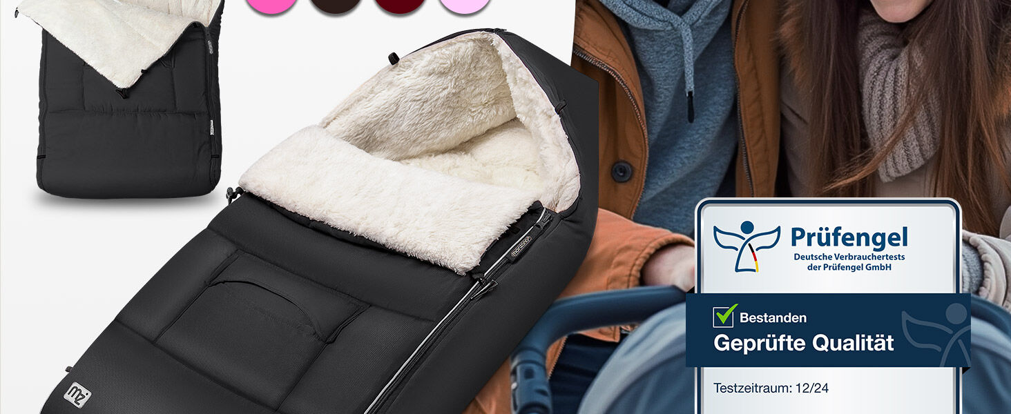 Babyfußsack Anthrazit gefüttert Kinderwagen geeignet