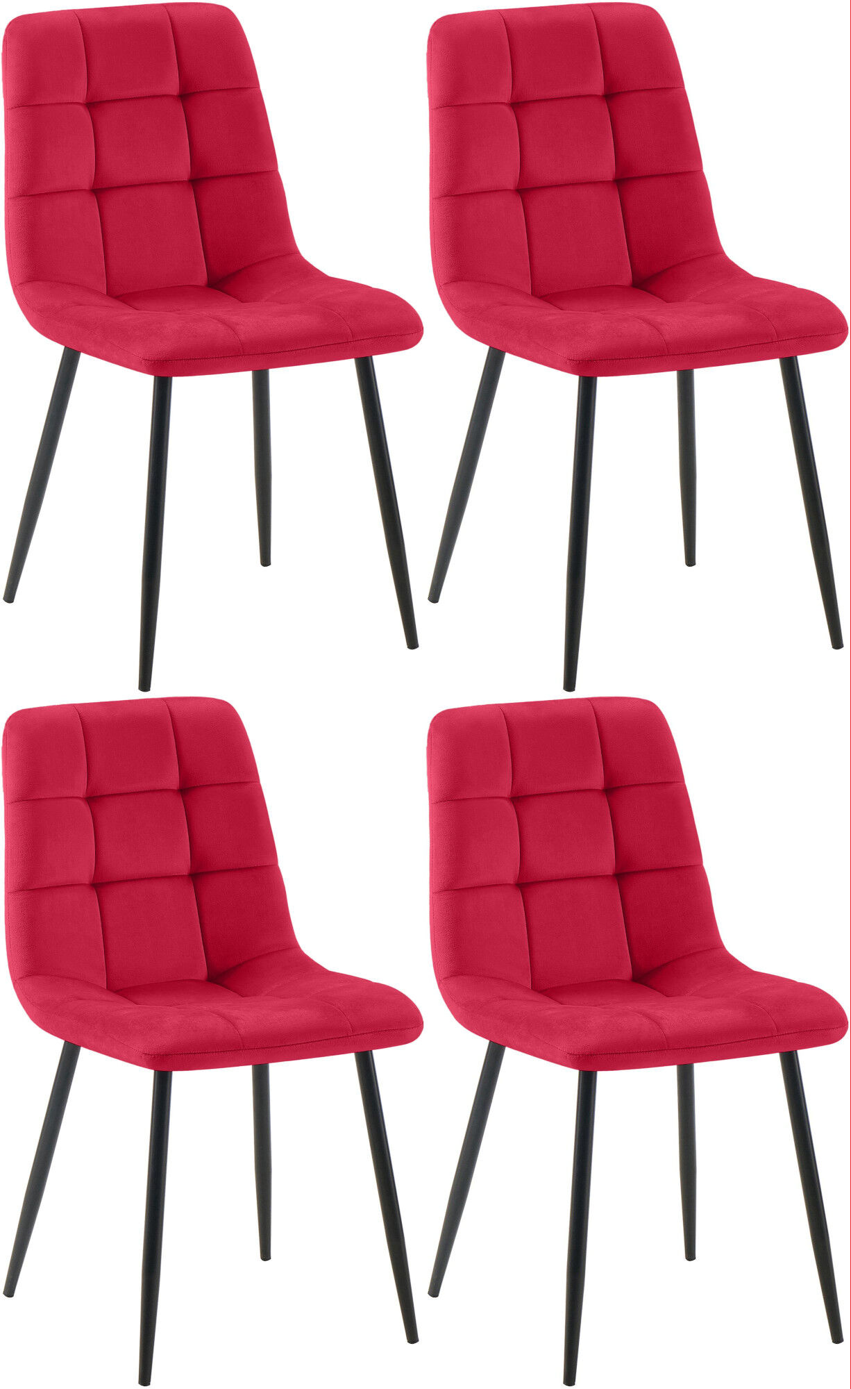 4er Set Esszimmerstühle Antibes, rot