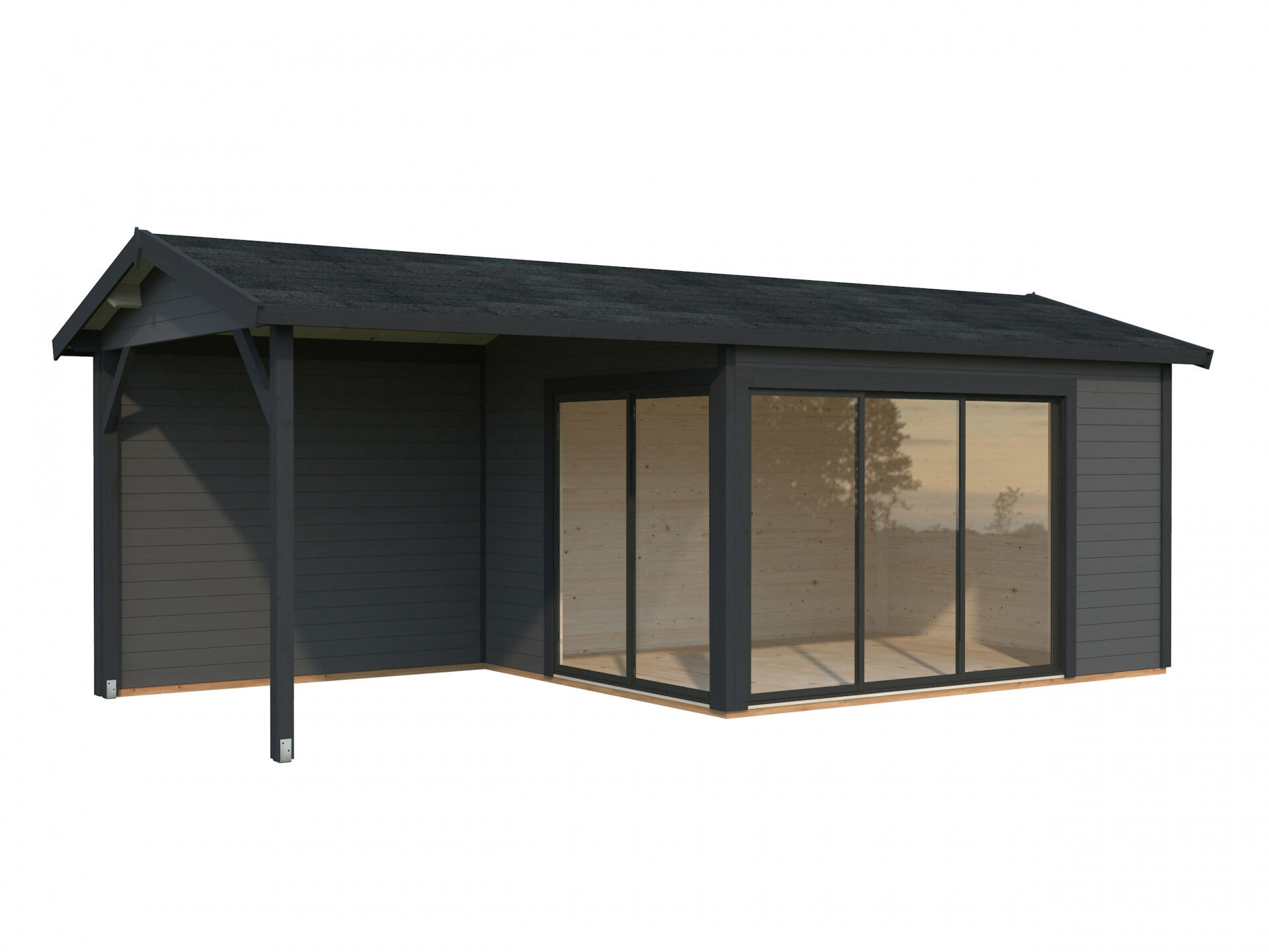 Palmako Gartenhaus Amanda 11,2+7,8 m2 Slide Plus