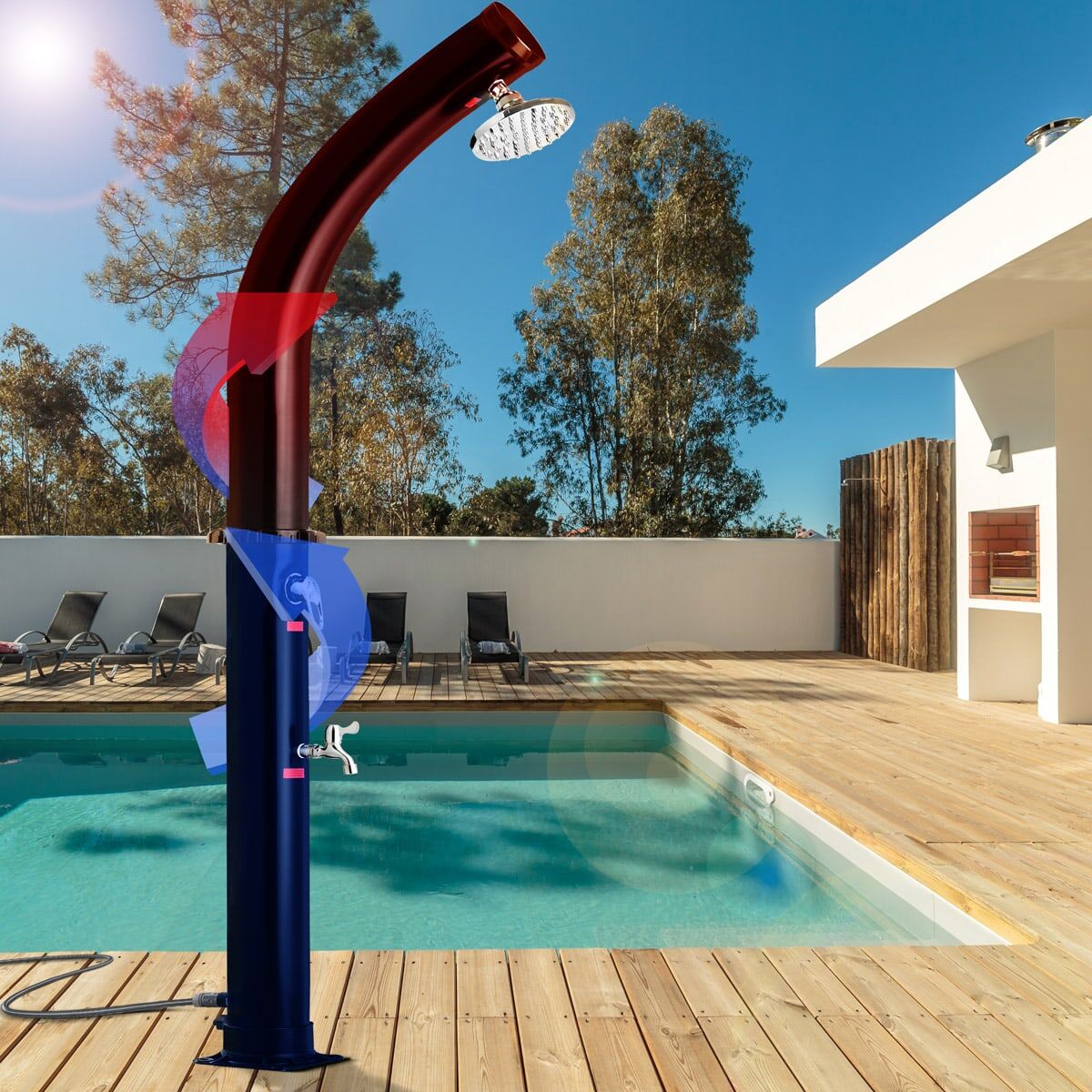 Solardusche Bow Schwarz 20L