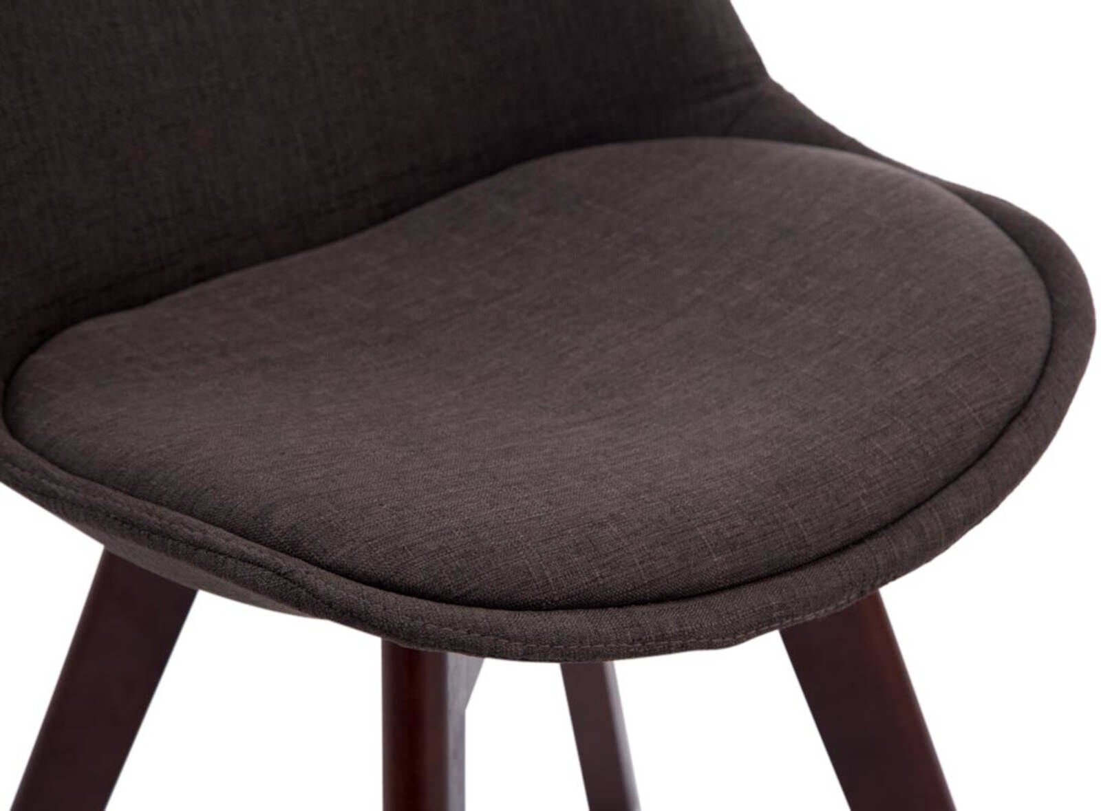 4er Set Besucherstühle Borneo V2 Walnuss Stoff, dunkelgrau