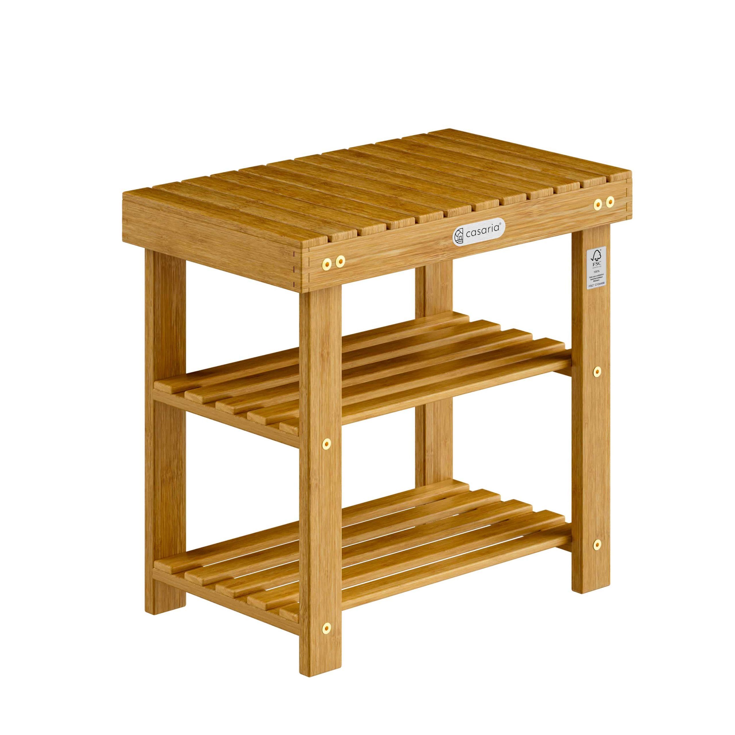 Schuhregal 2in1 Akazienholz FSC®-zertifiziert 50x33x46cm