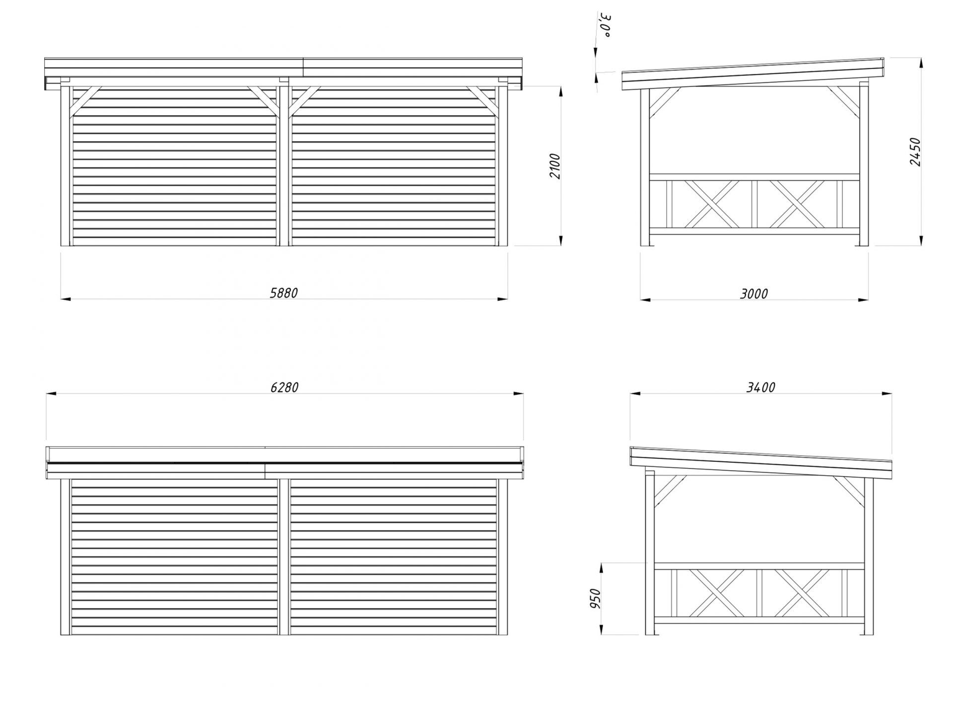 Palmako Pavillon Lenna 16,6 m2 Set 308