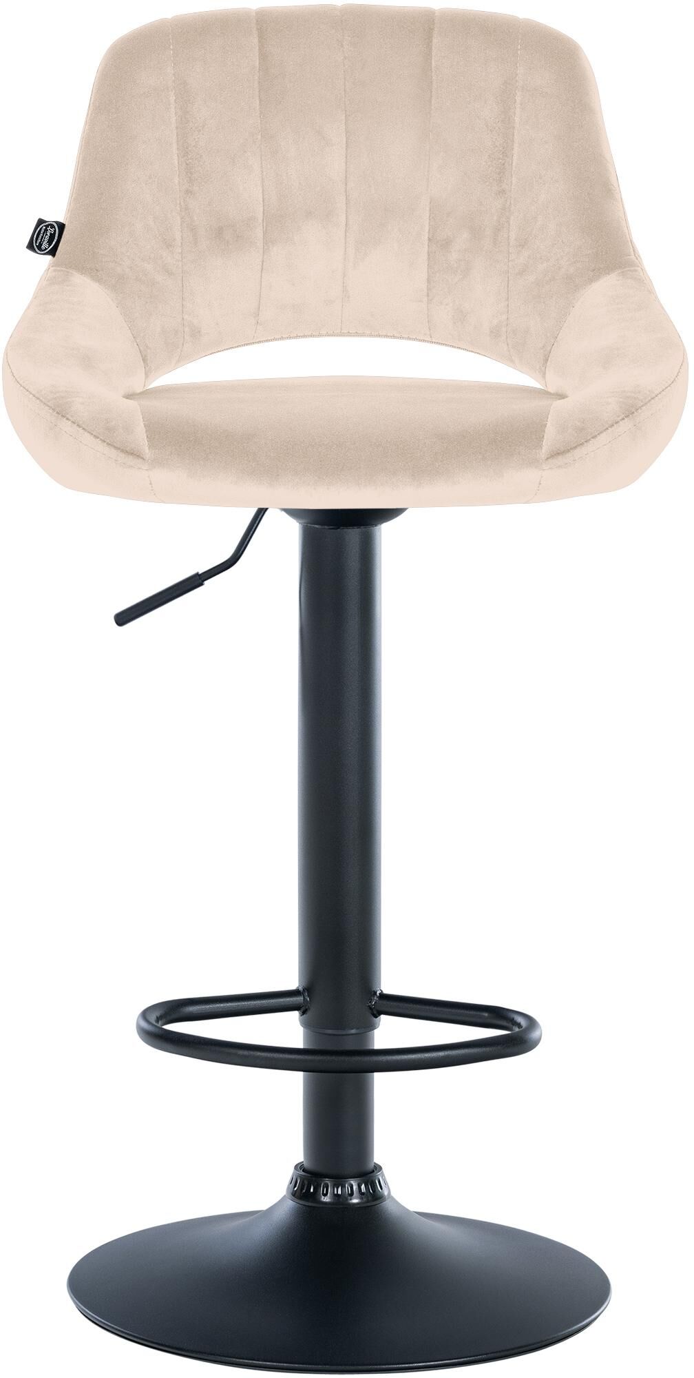 Barhocker Milet Samt schwarz, creme