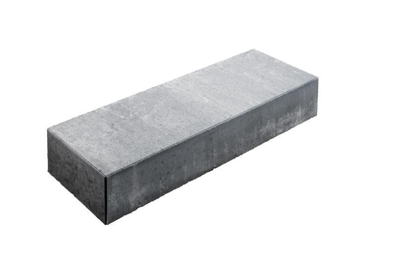 Blockstufe 16x35x100 cm, Grau-Anthrazit-Melange mit Fase