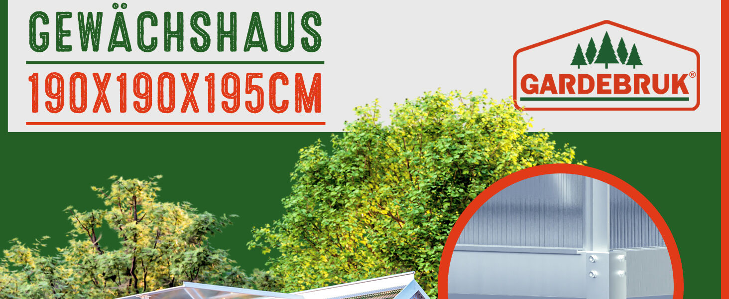 Gewächshaus 3 Raum classic mit Fundament