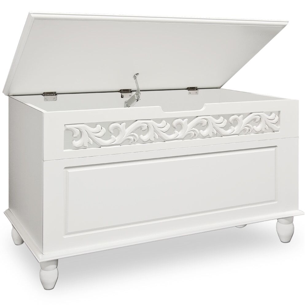 Holztruhe Jersey Weiß 80x40x48cm