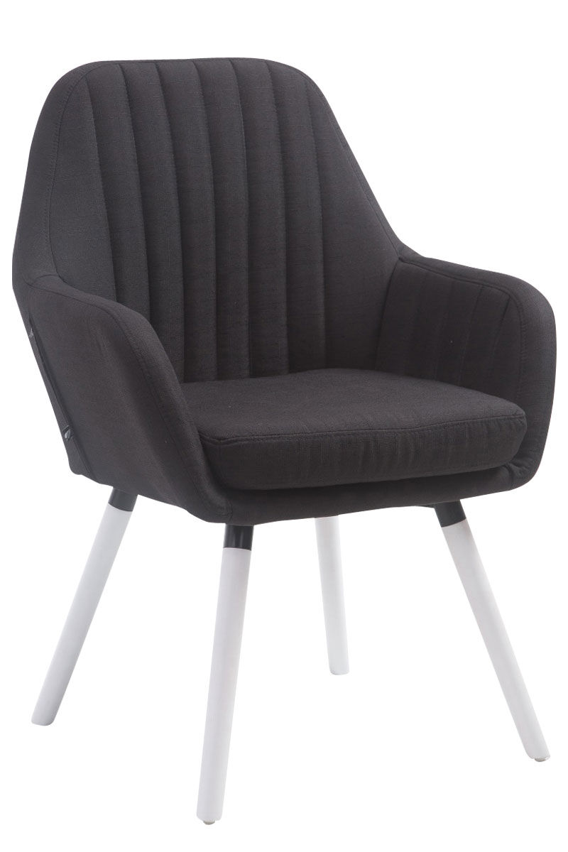 Stuhl Florian Stoff Weiß, schwarz