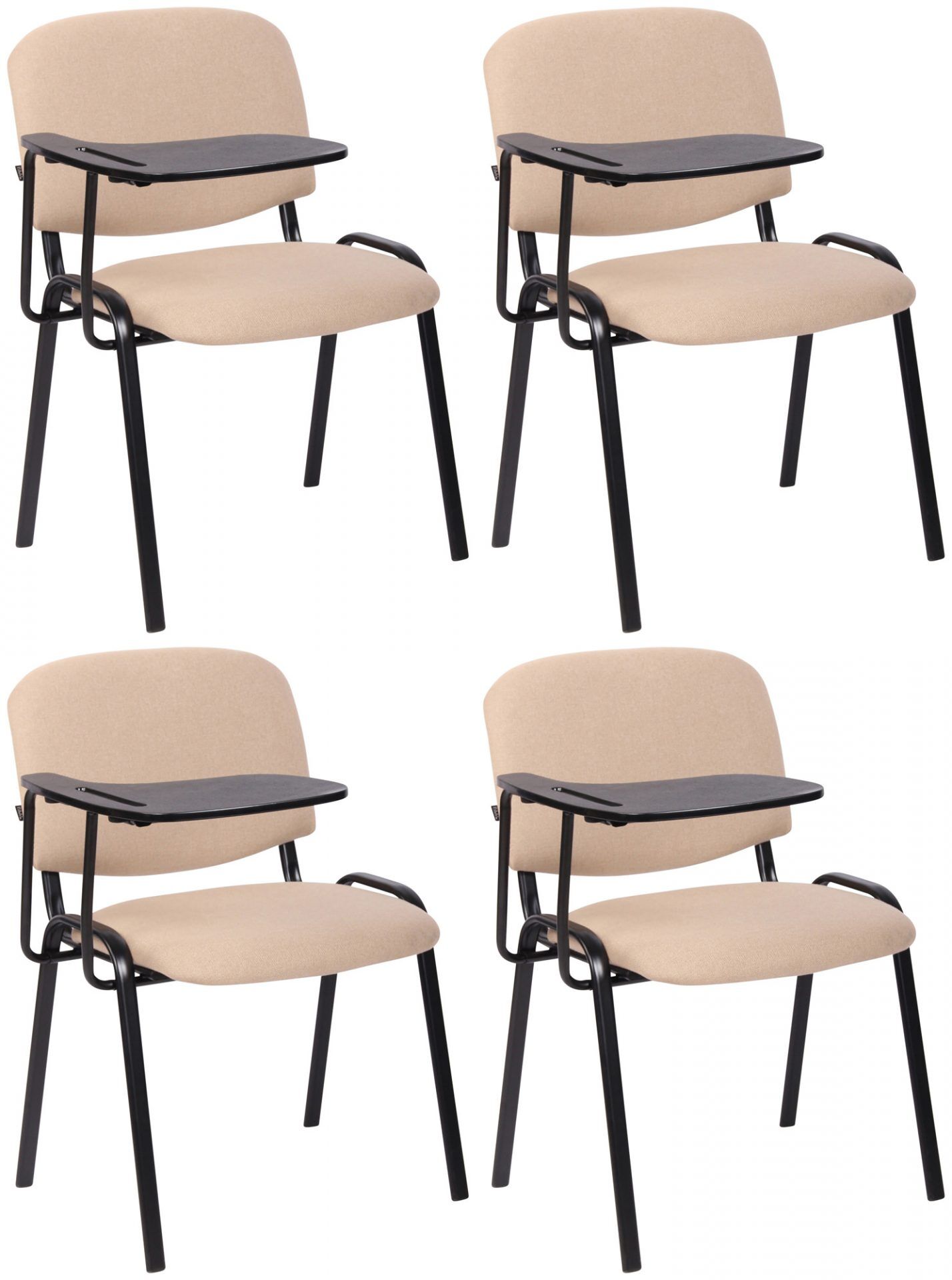 4er Set Stühle Ken mit Klapptisch Stoff, creme