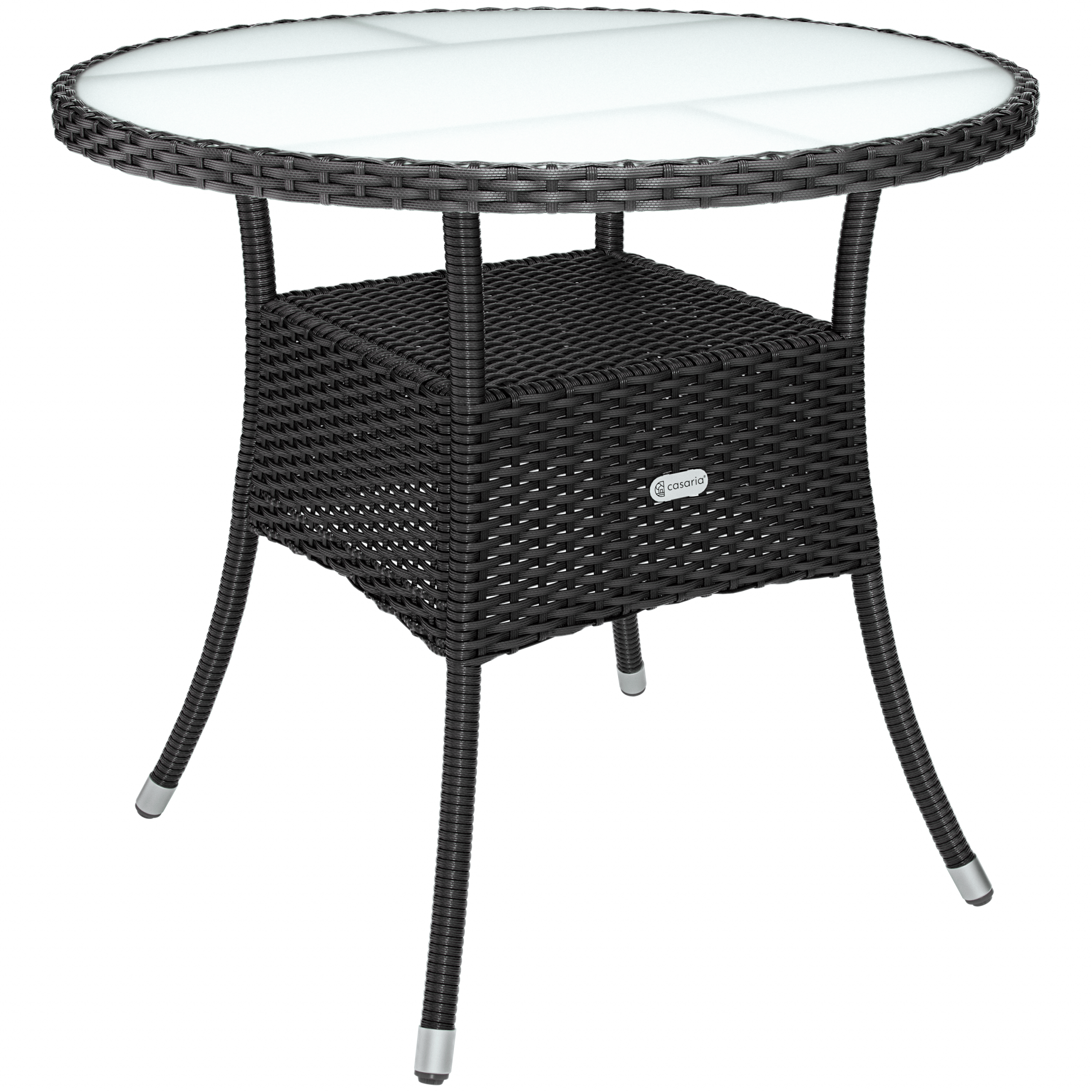 Polyrattan Tisch Schwarz Ø80cm