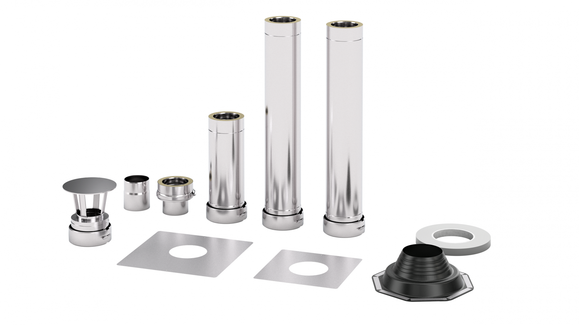 Fintec Holz Saunaofen Set LORA inkl. Schornsteinset zur Deckendurchführung