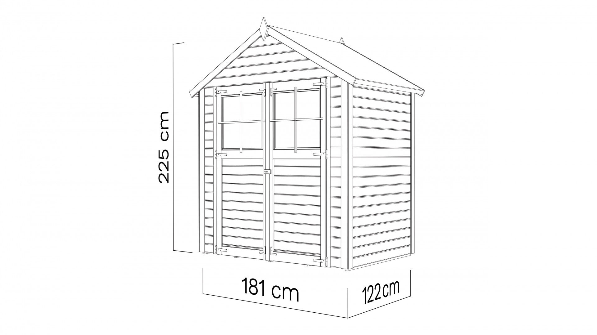 Gartenhaus Gerätehaus Osterbek 1 naturbelassen 181 x 121 cm