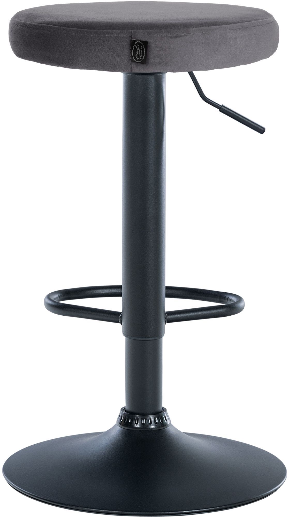 2er Set Barhocker Ponte Samt schwarz, dunkelgrau